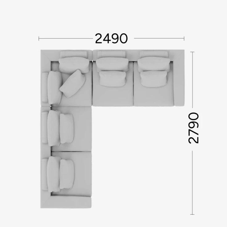 Narożnik lewostronny NOLA Rosanero 249x279 cm Grupa 0 Eye on Design