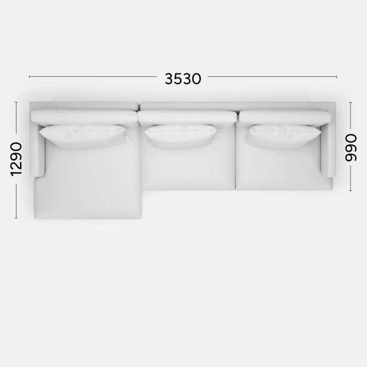 Narożnik lewostronny RIVIA Rosanero 353x129x99 cm Grupa 0 Eye on Design