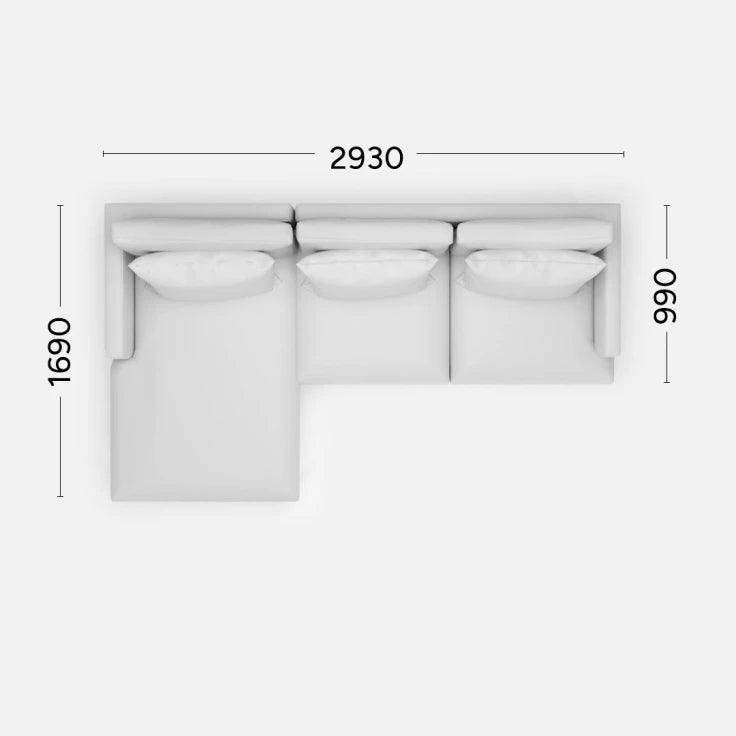 Narożnik lewostronny RIVIA Rosanero 293x169x99 cm Grupa 0 Eye on Design