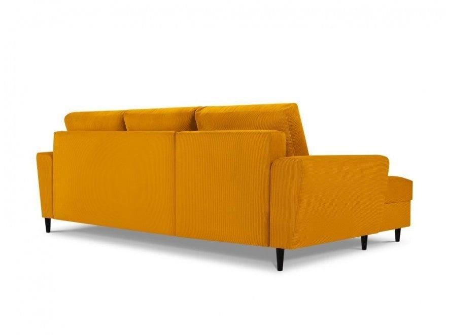 Narożnik lewostronny sztruksowy z funkcją spania KYOTO żółty Cosmopolitan Design Eye on Design