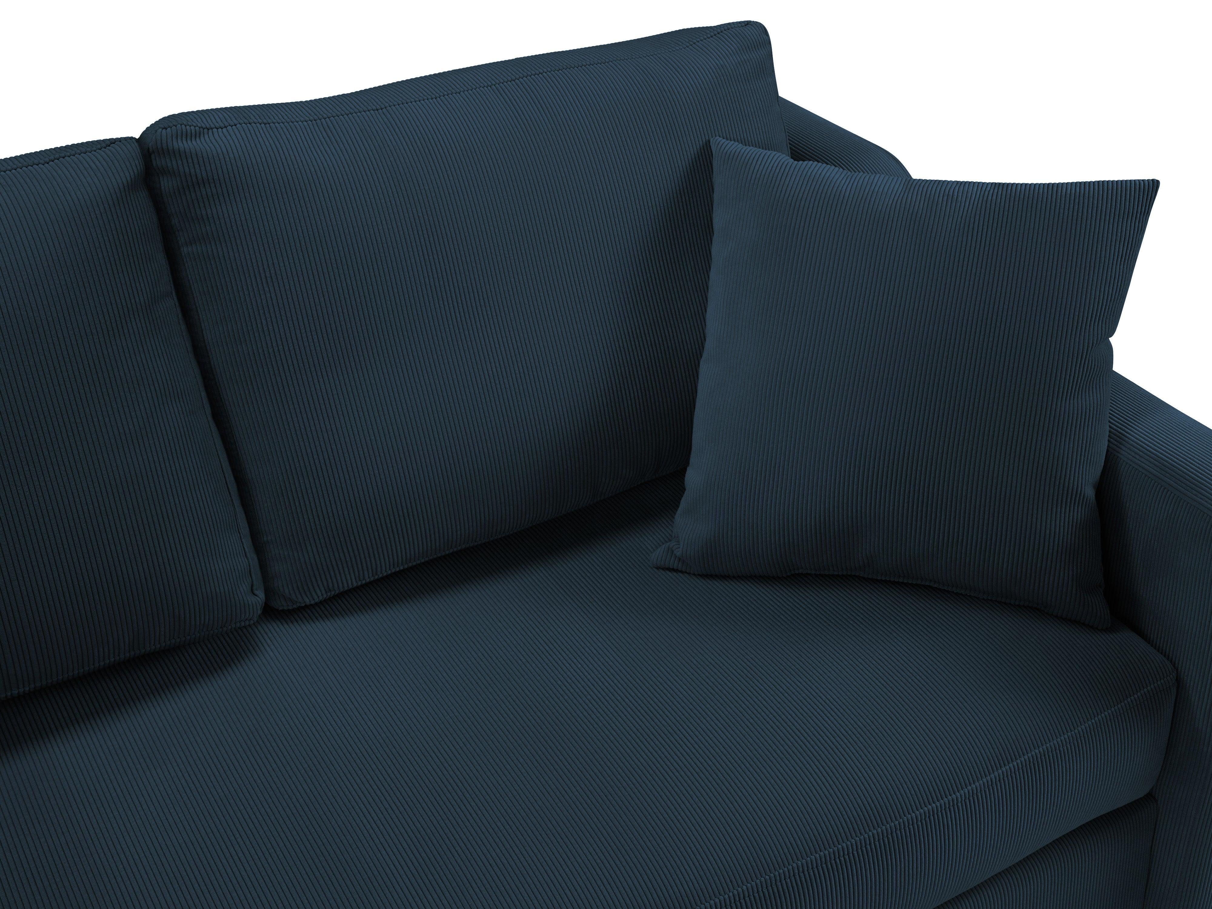 Narożnik lewostronny sztruksowy z funkcją spania ROSE ciemnoniebieski Mazzini Sofas Eye on Design