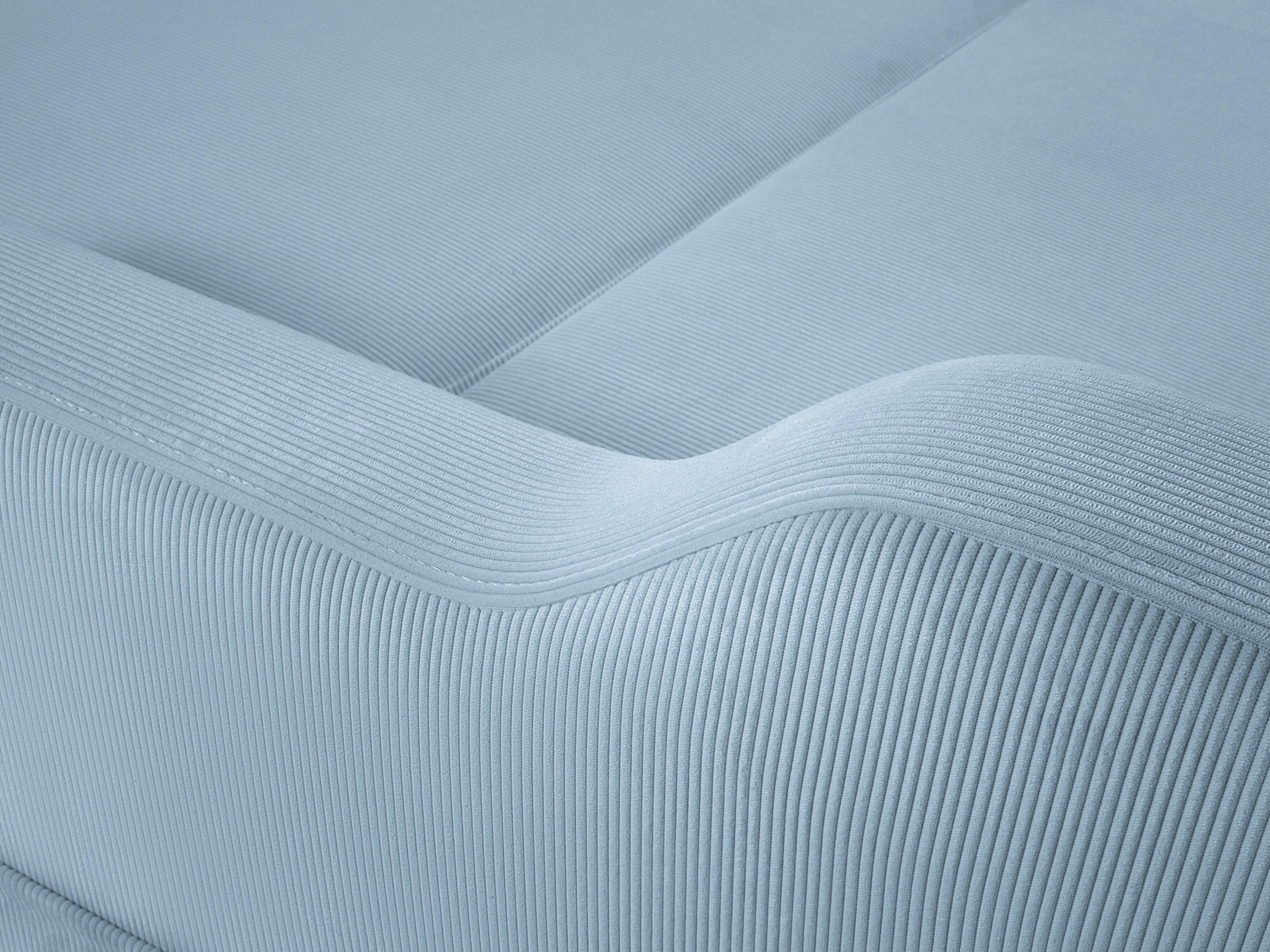 Narożnik lewostronny sztruksowy z funkcją spania ROSE jasnoniebieski Mazzini Sofas Eye on Design