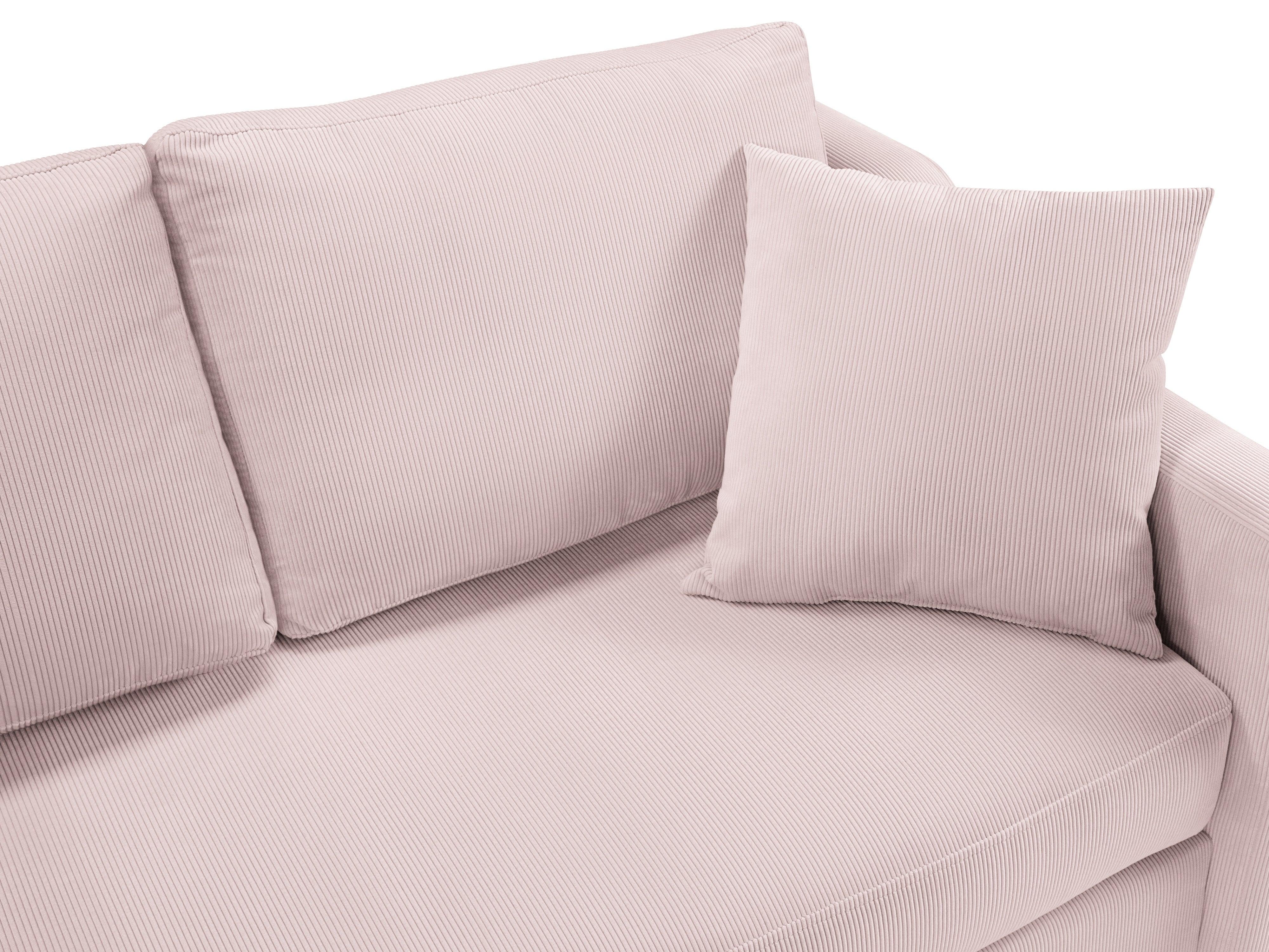 Narożnik lewostronny sztruksowy z funkcją spania ROSE różowy Mazzini Sofas Eye on Design