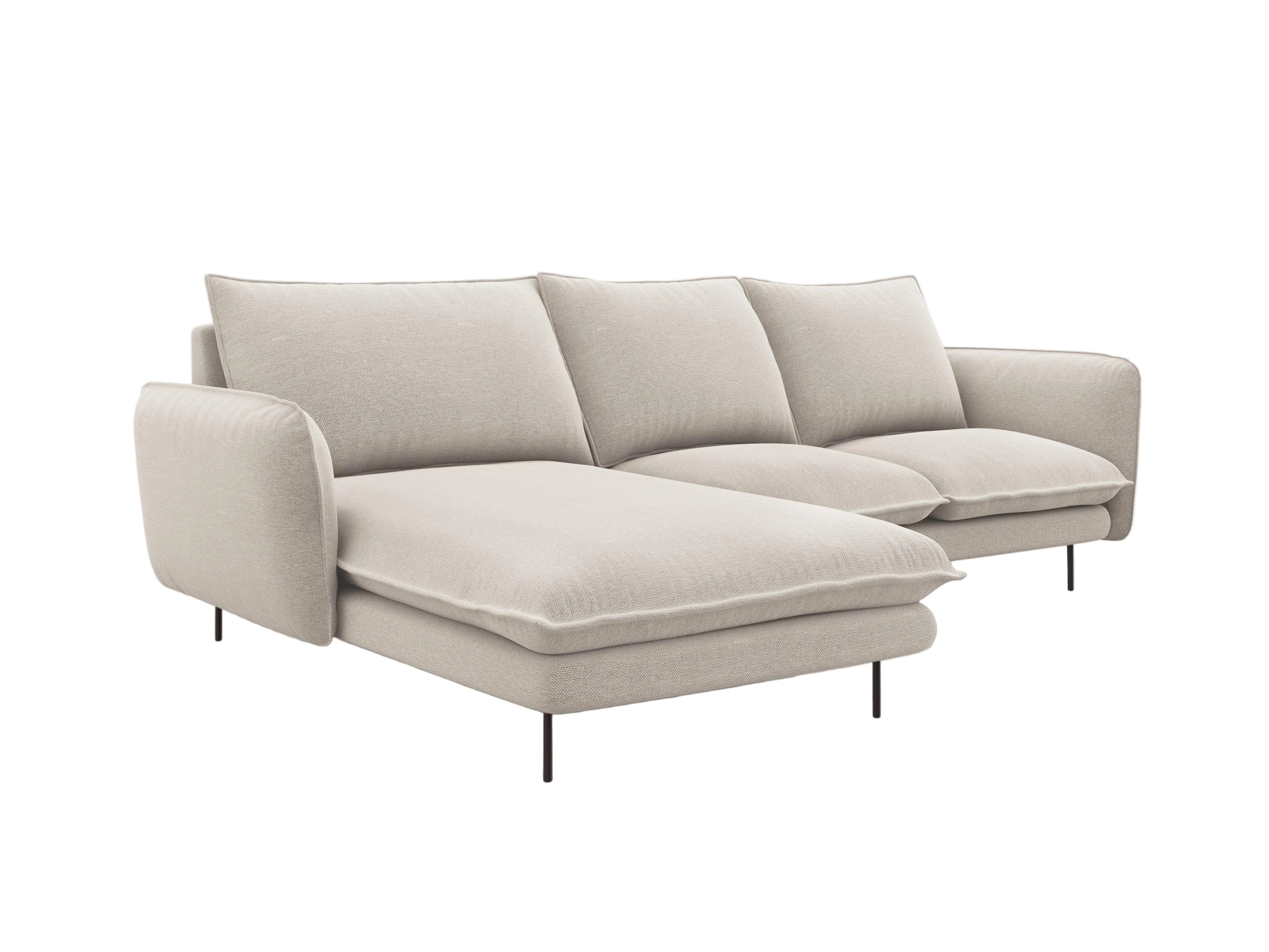 Narożnik lewostronny VIENNA piaskowy z czarną podstawą Cosmopolitan Design Eye on Design