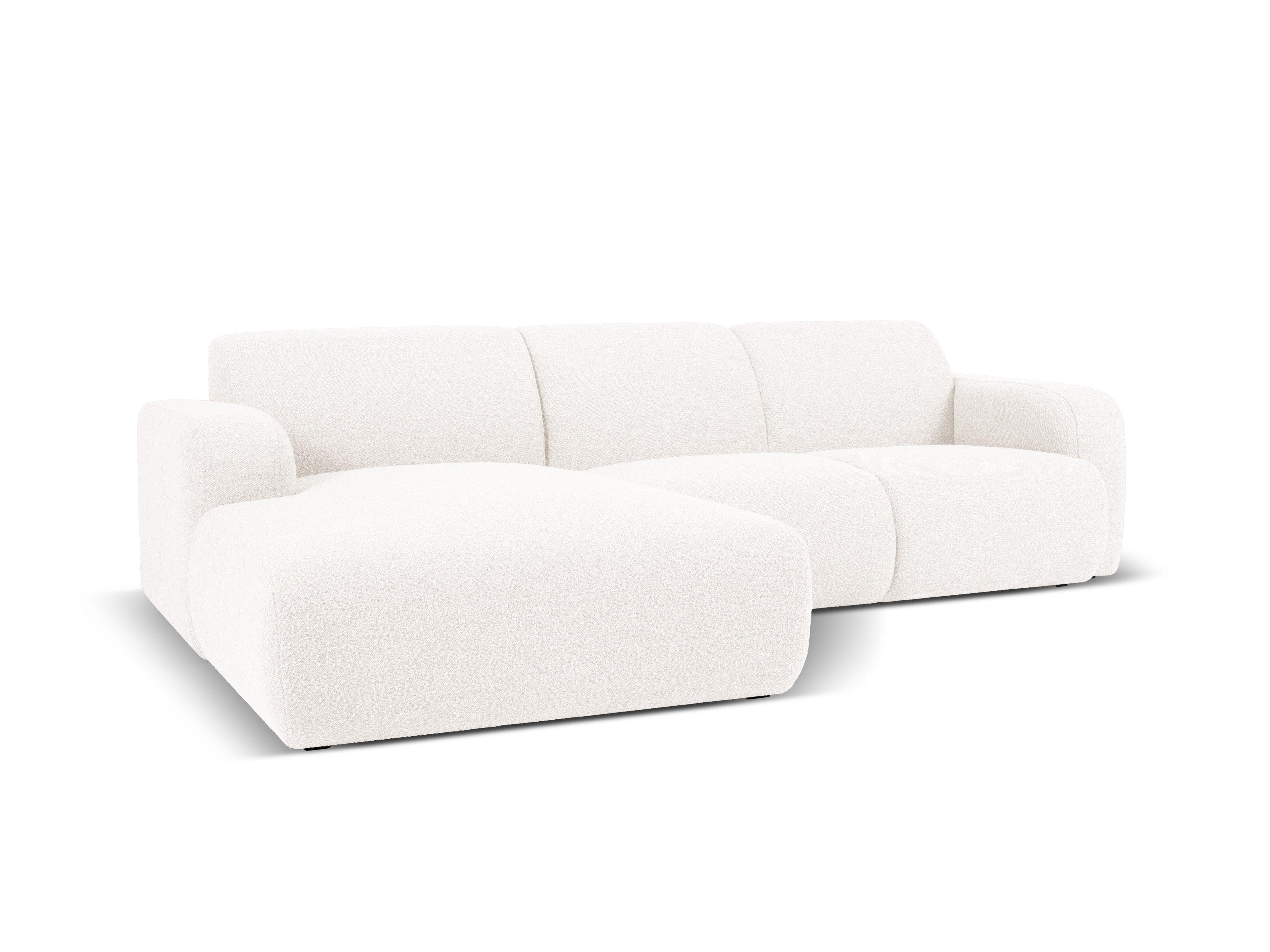 Narożnik lewostronny w tkaninie boucle 4-osobowy LOLA biały Windsor & Co Eye on Design