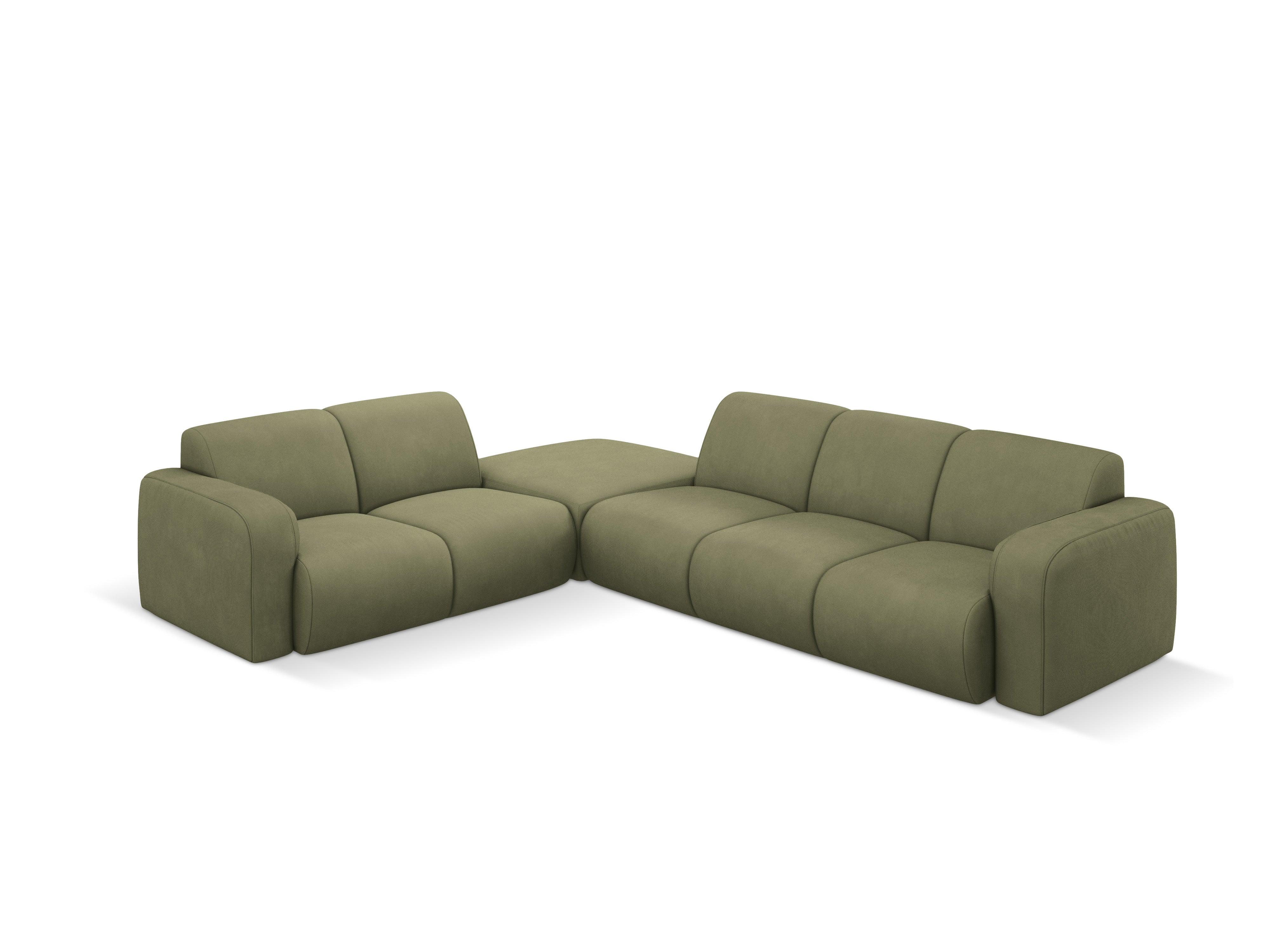Narożnik lewostronny w tkaninie chenillowej 6-osobowy LOLA jasnozielony Windsor & Co Eye on Design