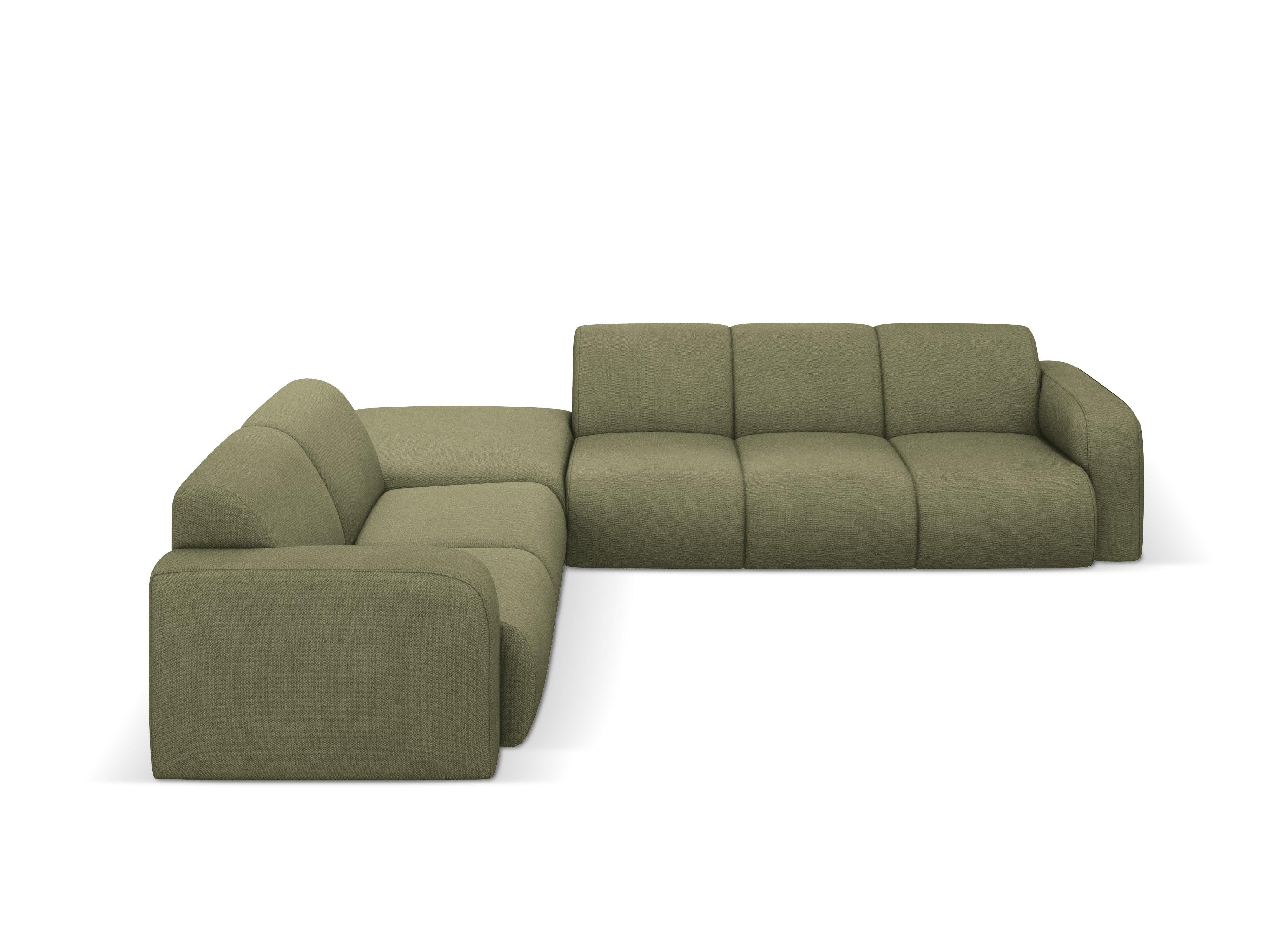 Narożnik lewostronny w tkaninie chenillowej 6-osobowy LOLA jasnozielony Windsor & Co Eye on Design