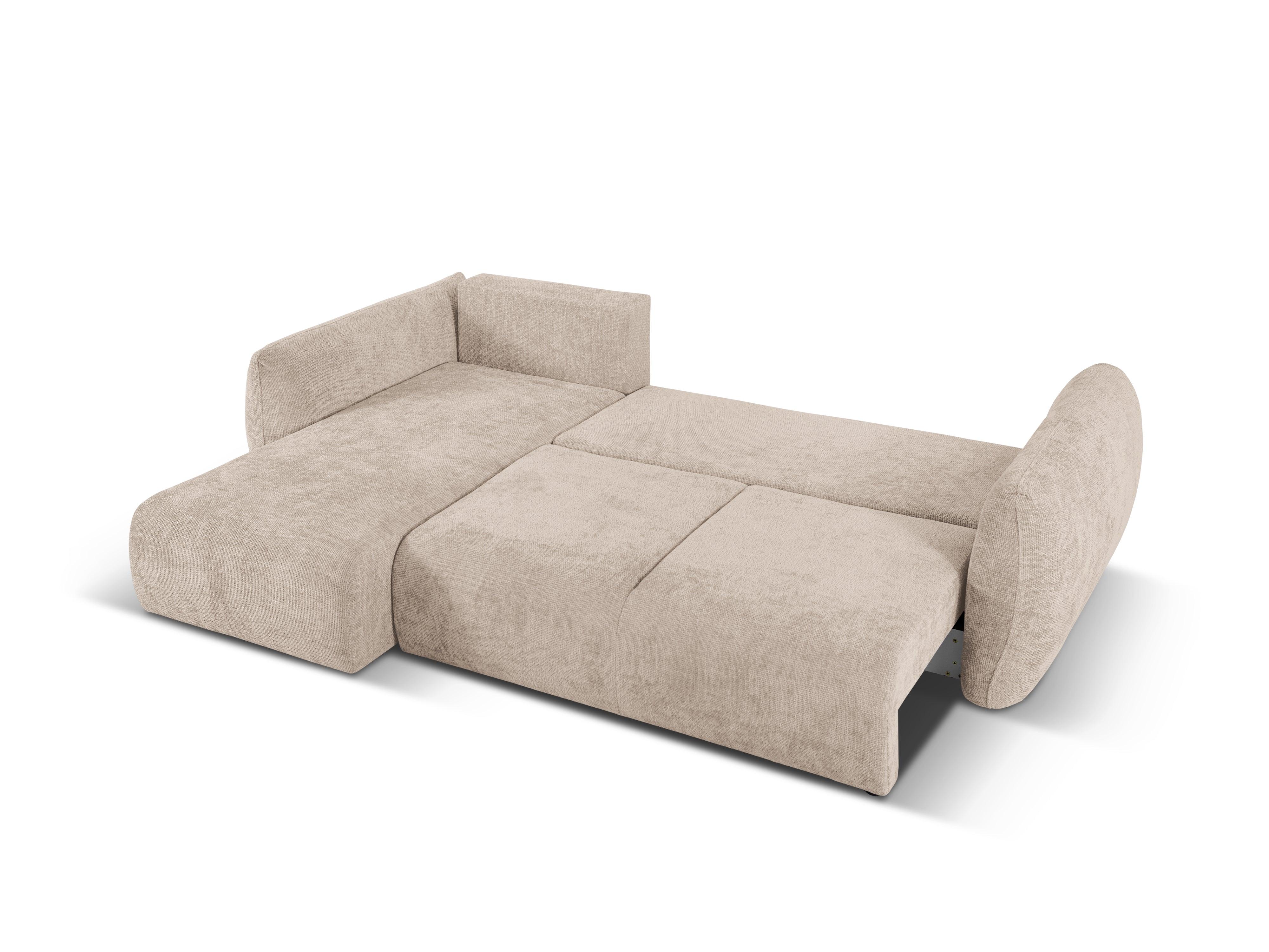 Narożnik lewostronny z funkcją spania MATERA beżowy szenil Cosmopolitan Design Eye on Design