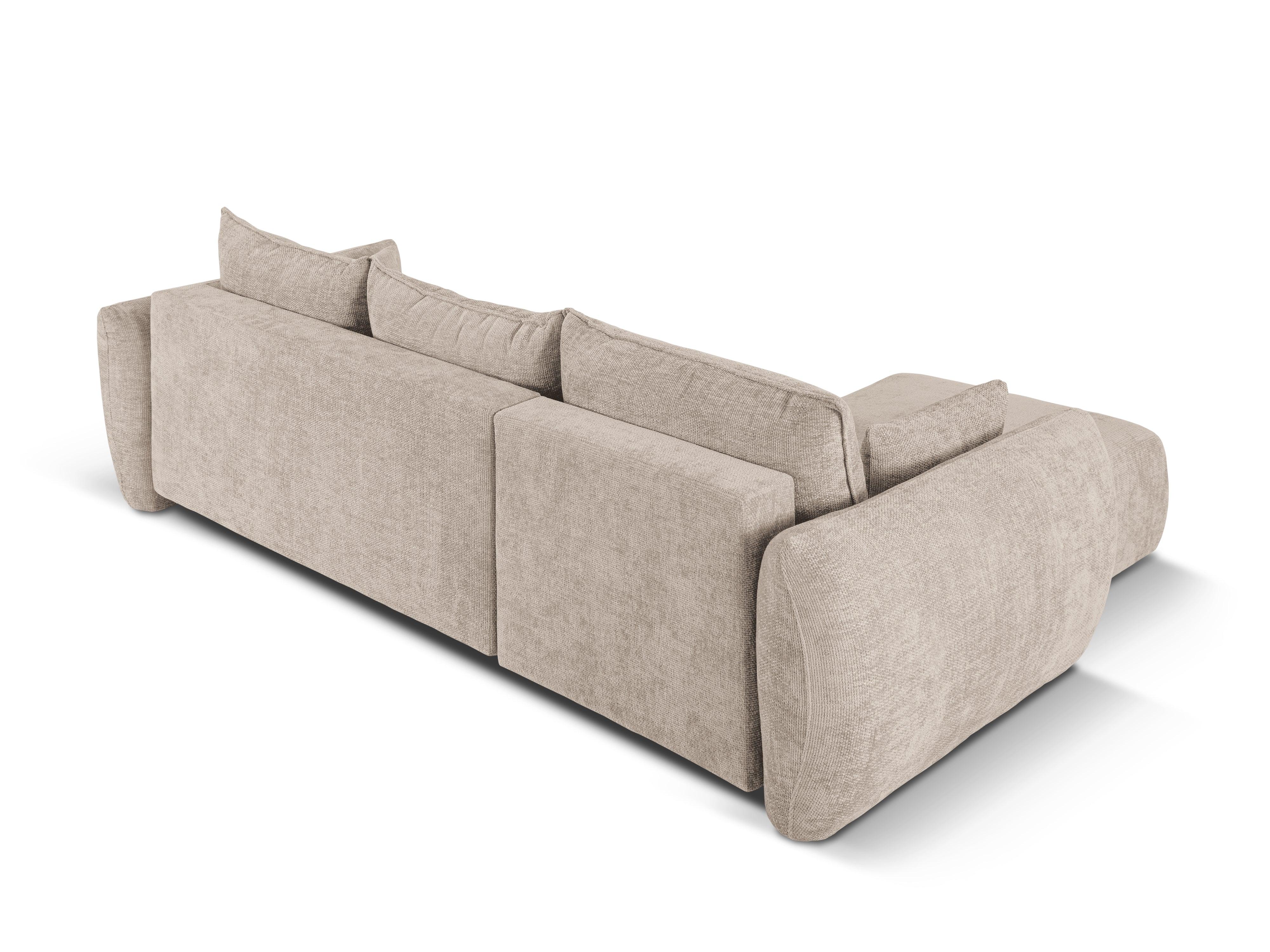 Narożnik lewostronny z funkcją spania MATERA beżowy szenil Cosmopolitan Design Eye on Design