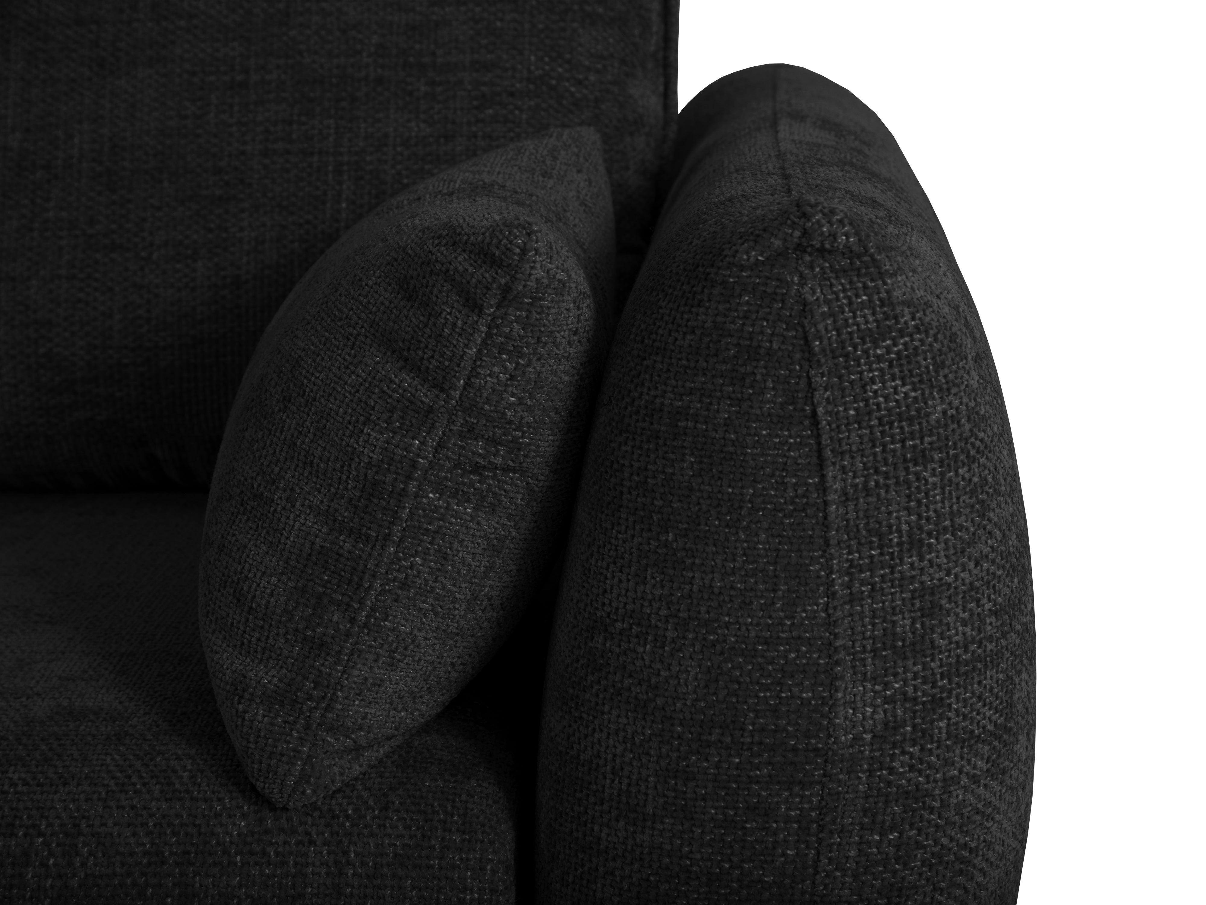 Narożnik lewostronny z funkcją spania MATERA czarny szenil Cosmopolitan Design Eye on Design