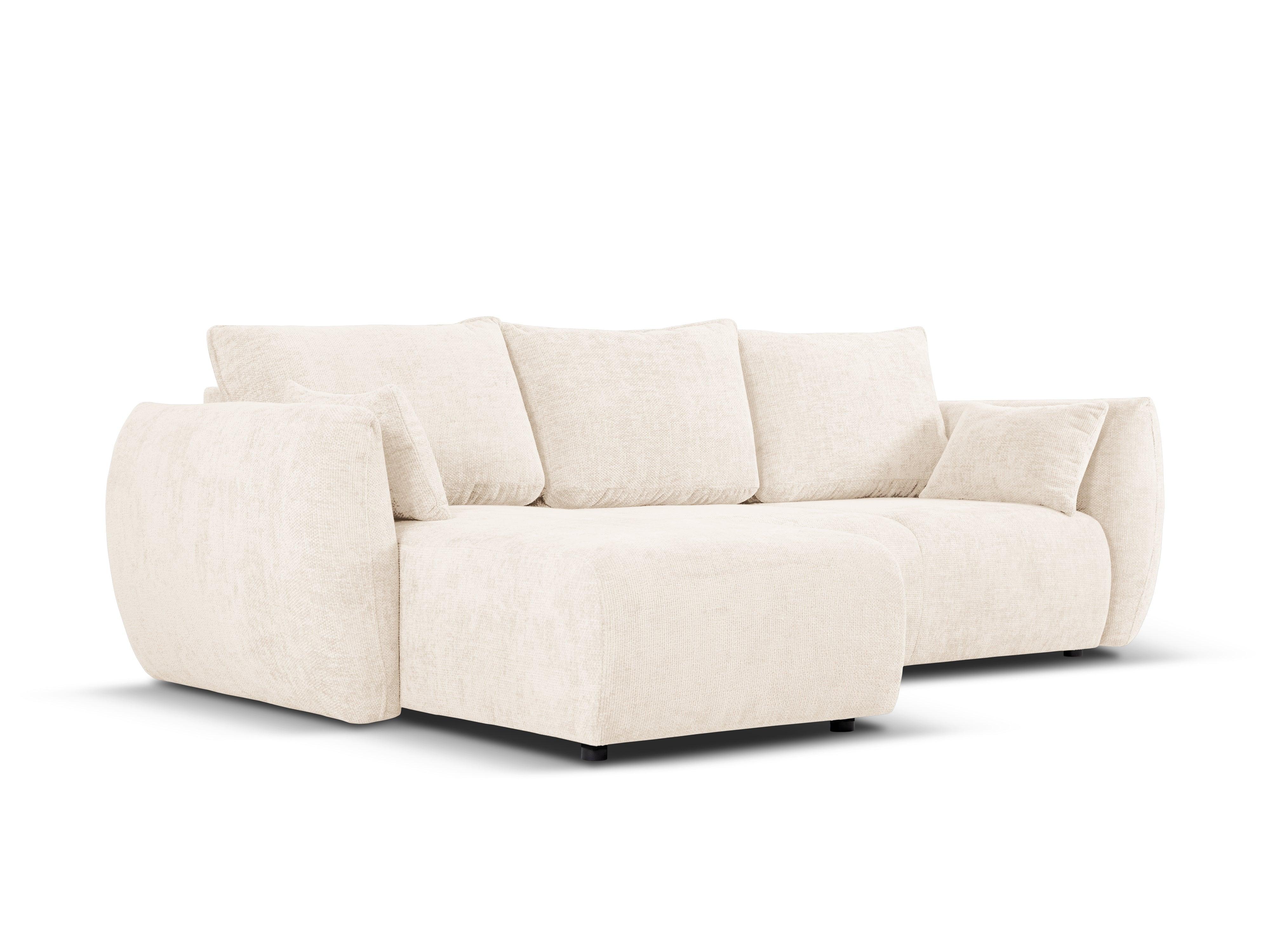 Narożnik lewostronny z funkcją spania MATERA jasnobeżowy szenil Cosmopolitan Design Eye on Design