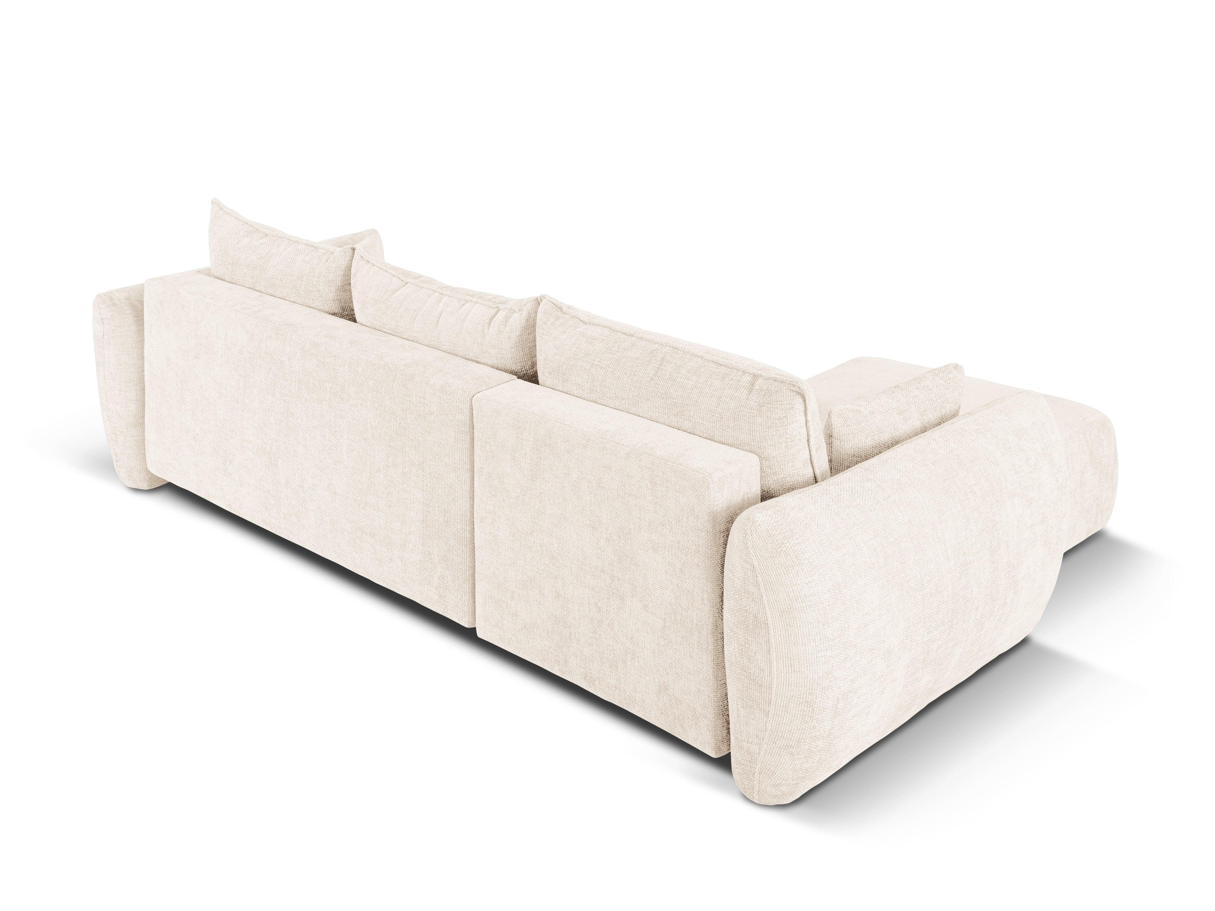 Narożnik lewostronny z funkcją spania MATERA jasnobeżowy szenil Cosmopolitan Design Eye on Design