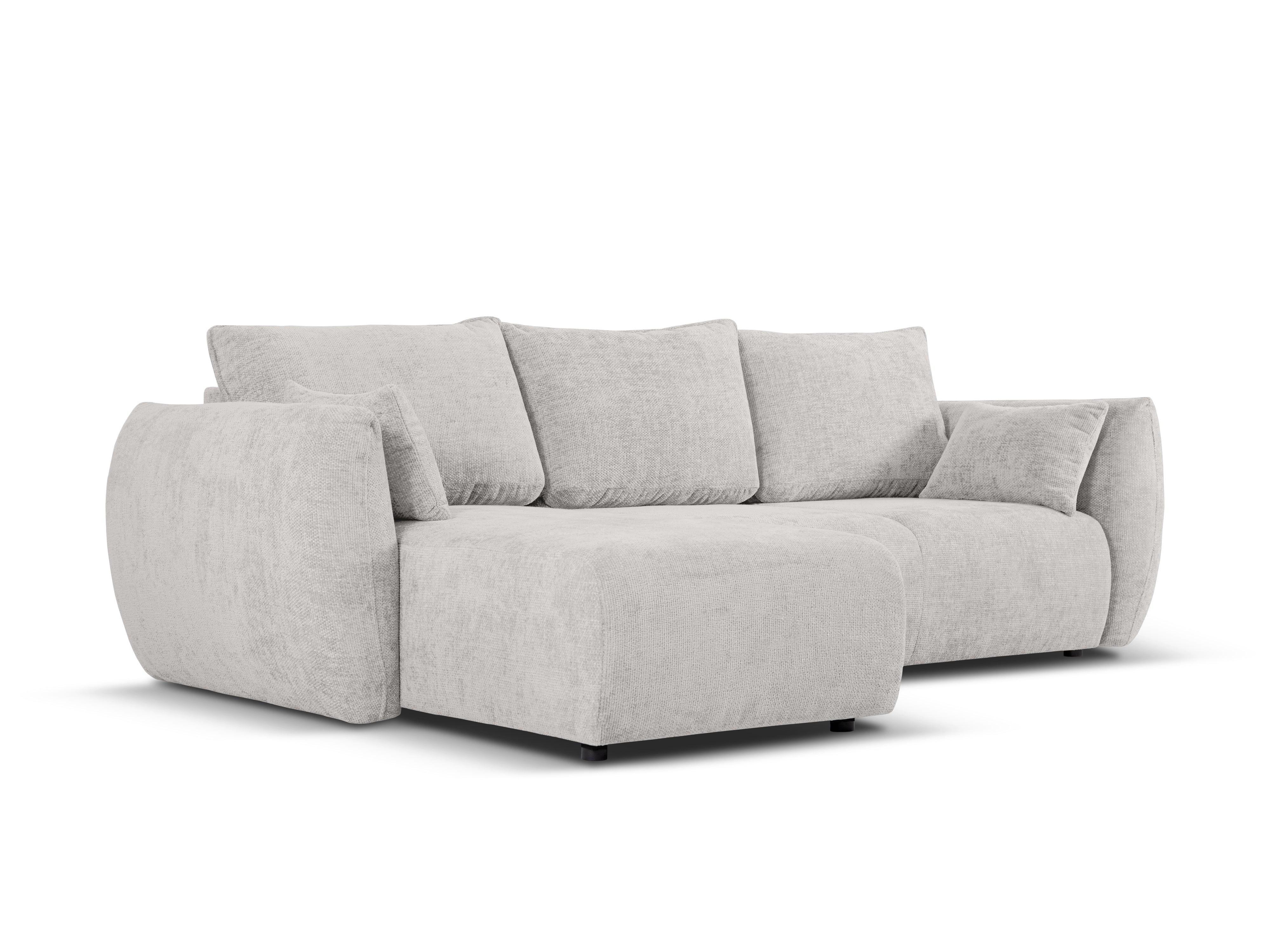 Narożnik lewostronny z funkcją spania MATERA jasnoszary szenil Cosmopolitan Design Eye on Design