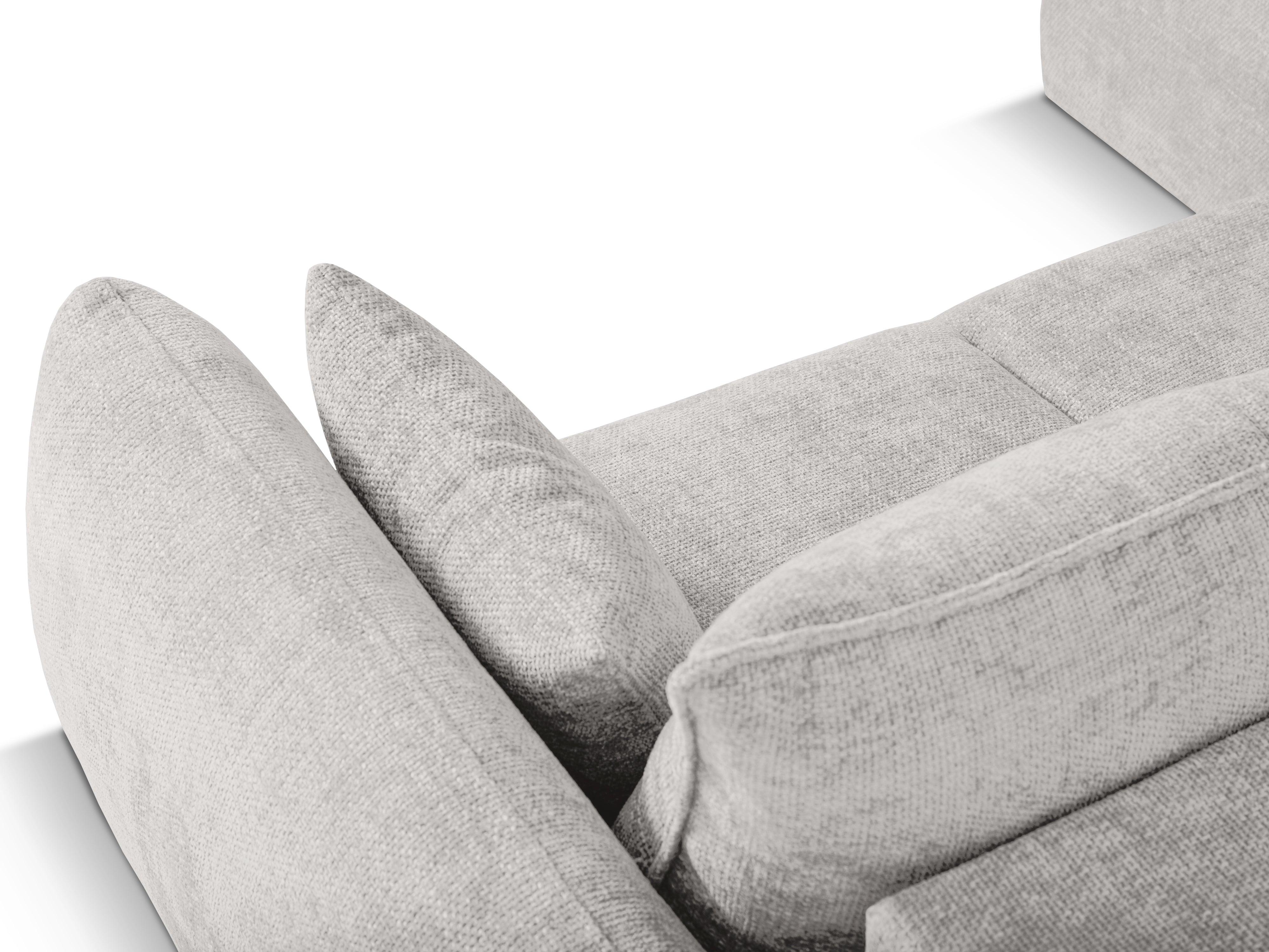 Narożnik lewostronny z funkcją spania MATERA jasnoszary szenil Cosmopolitan Design Eye on Design