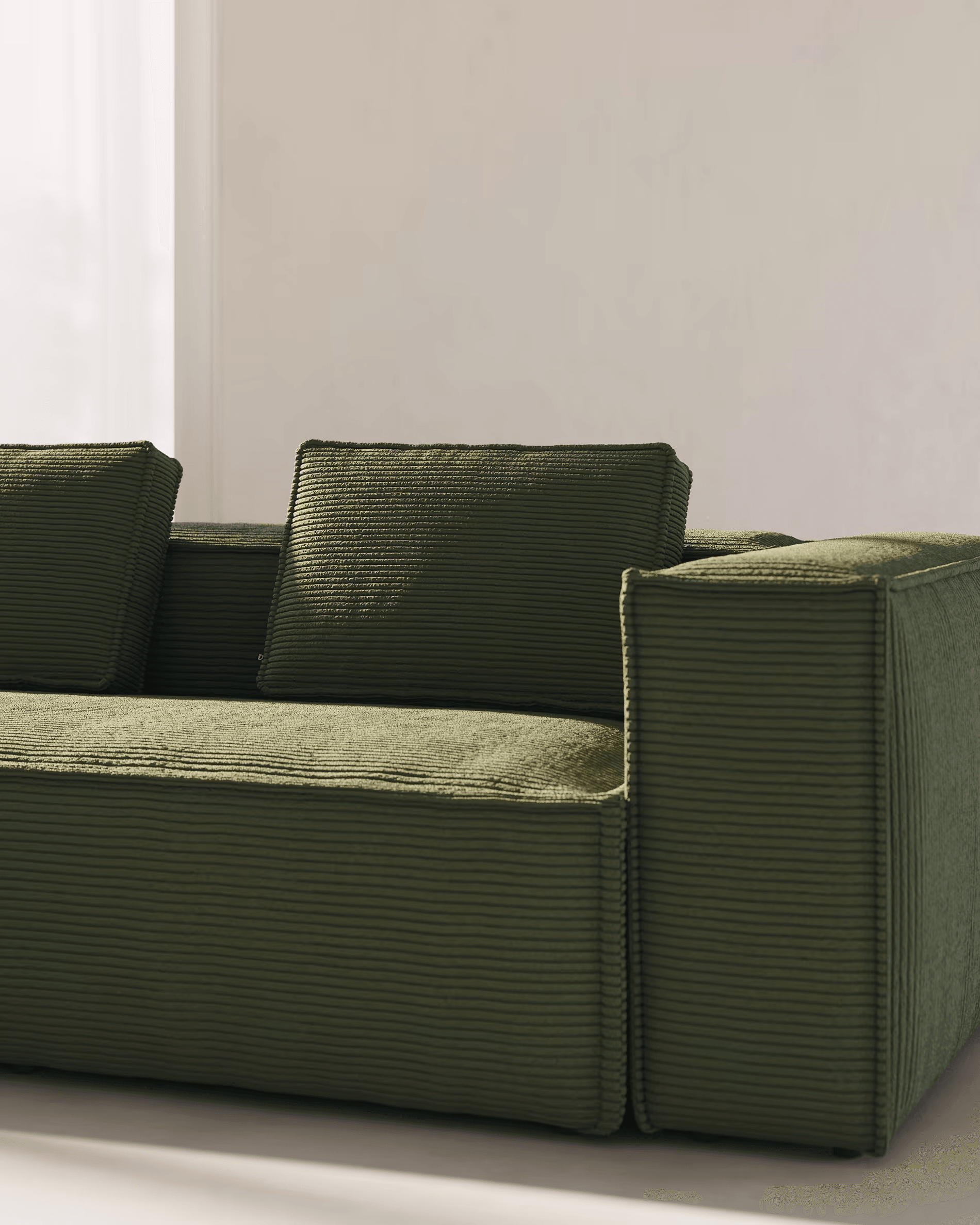 Narożnik modułowy 5-osobowy BLOK zielony sztruks La Forma Eye on Design