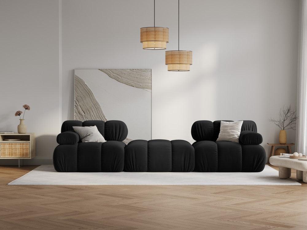 Narożnik modułowy aksamitny 3-osobowy TROPEA czarny Milo Casa Eye on Design