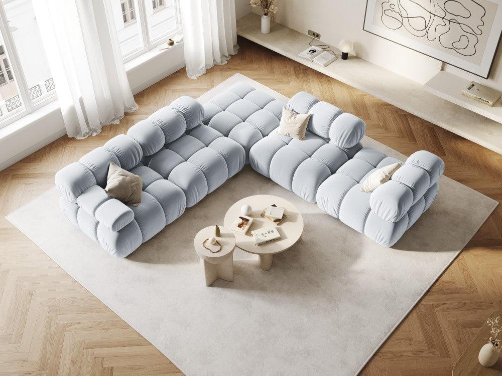 Narożnik modułowy aksamitny 3-osobowy TROPEA jasnoniebieski Milo Casa Eye on Design