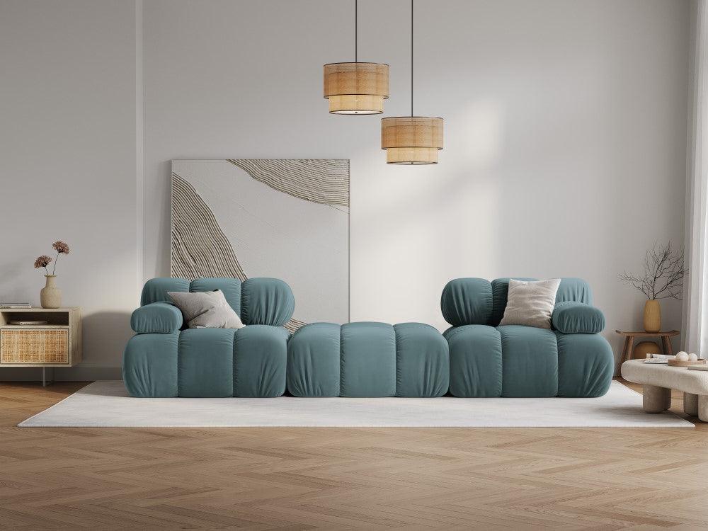 Narożnik modułowy aksamitny 3-osobowy TROPEA petrol Milo Casa Eye on Design