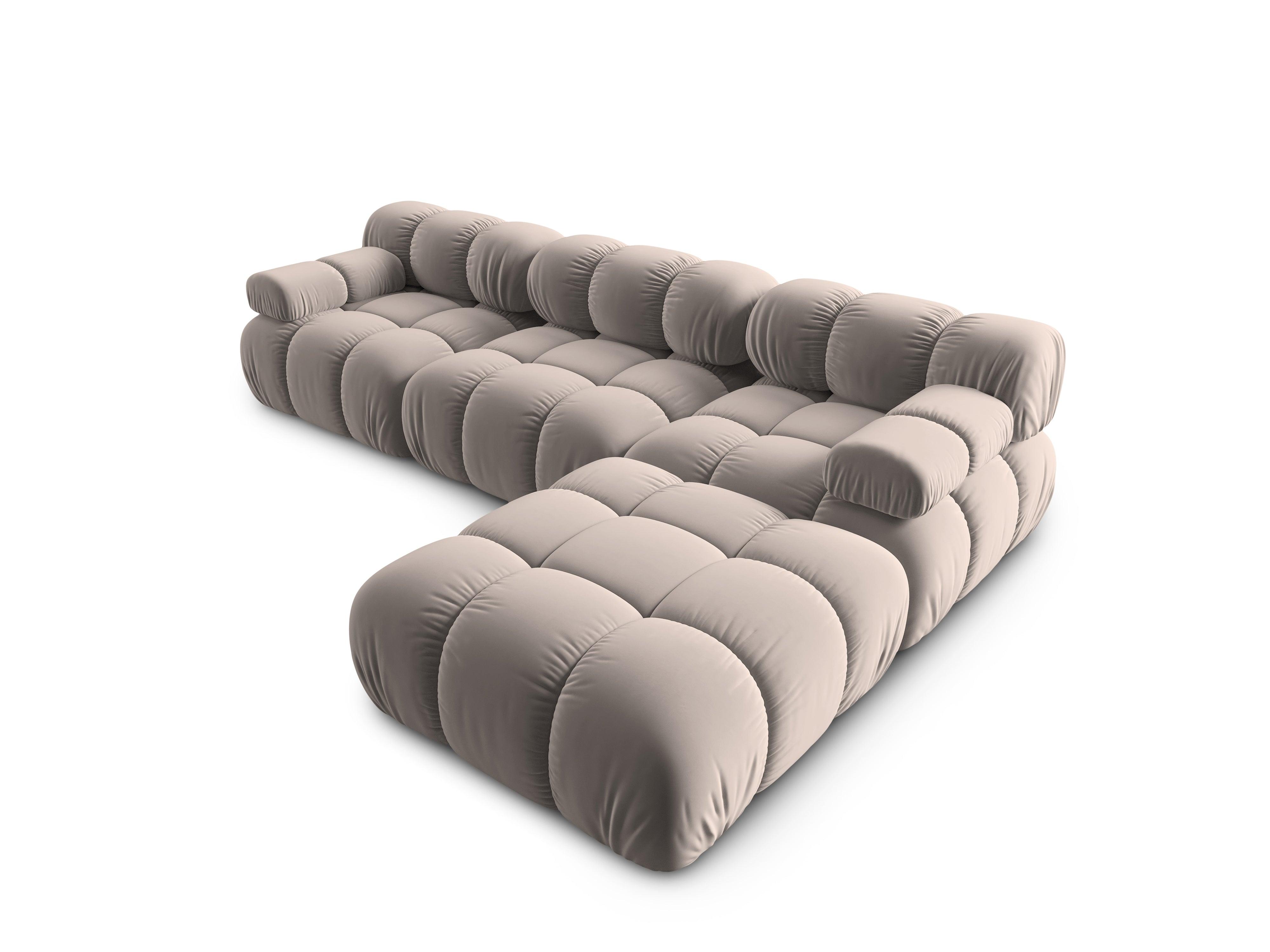 Narożnik modułowy aksamitny 4-osobowy TROPEA cappuccino Milo Casa Eye on Design