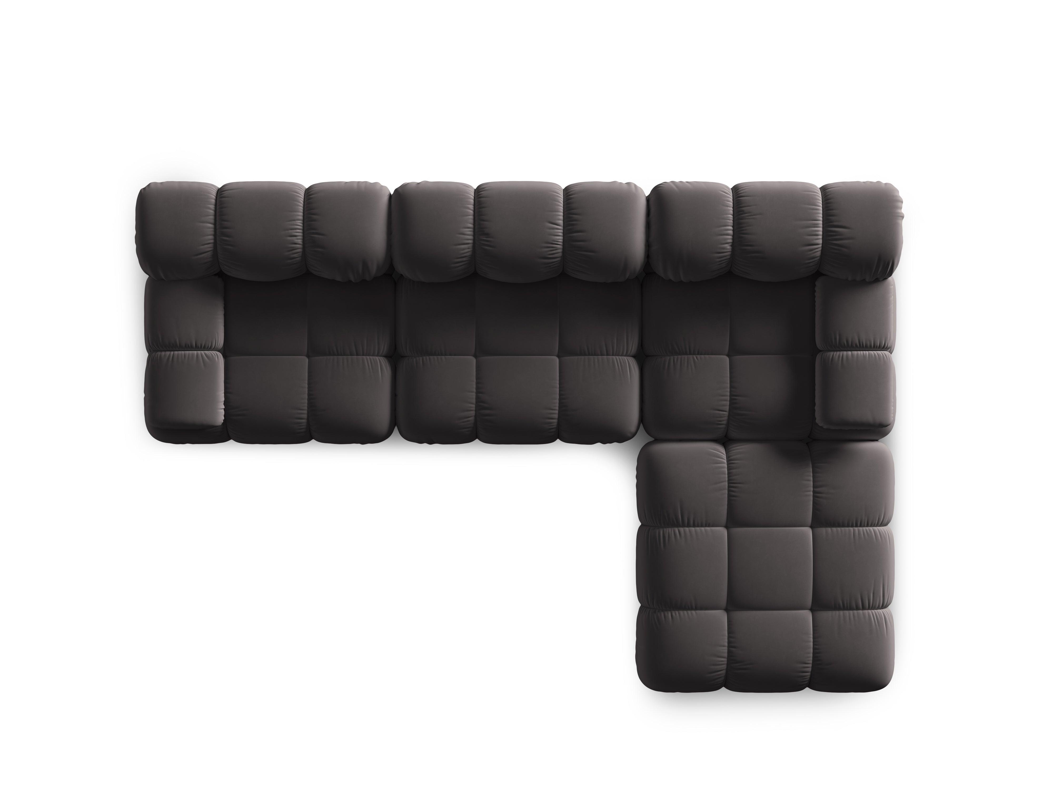 Narożnik modułowy aksamitny 4-osobowy TROPEA ciemnoszary Milo Casa Eye on Design