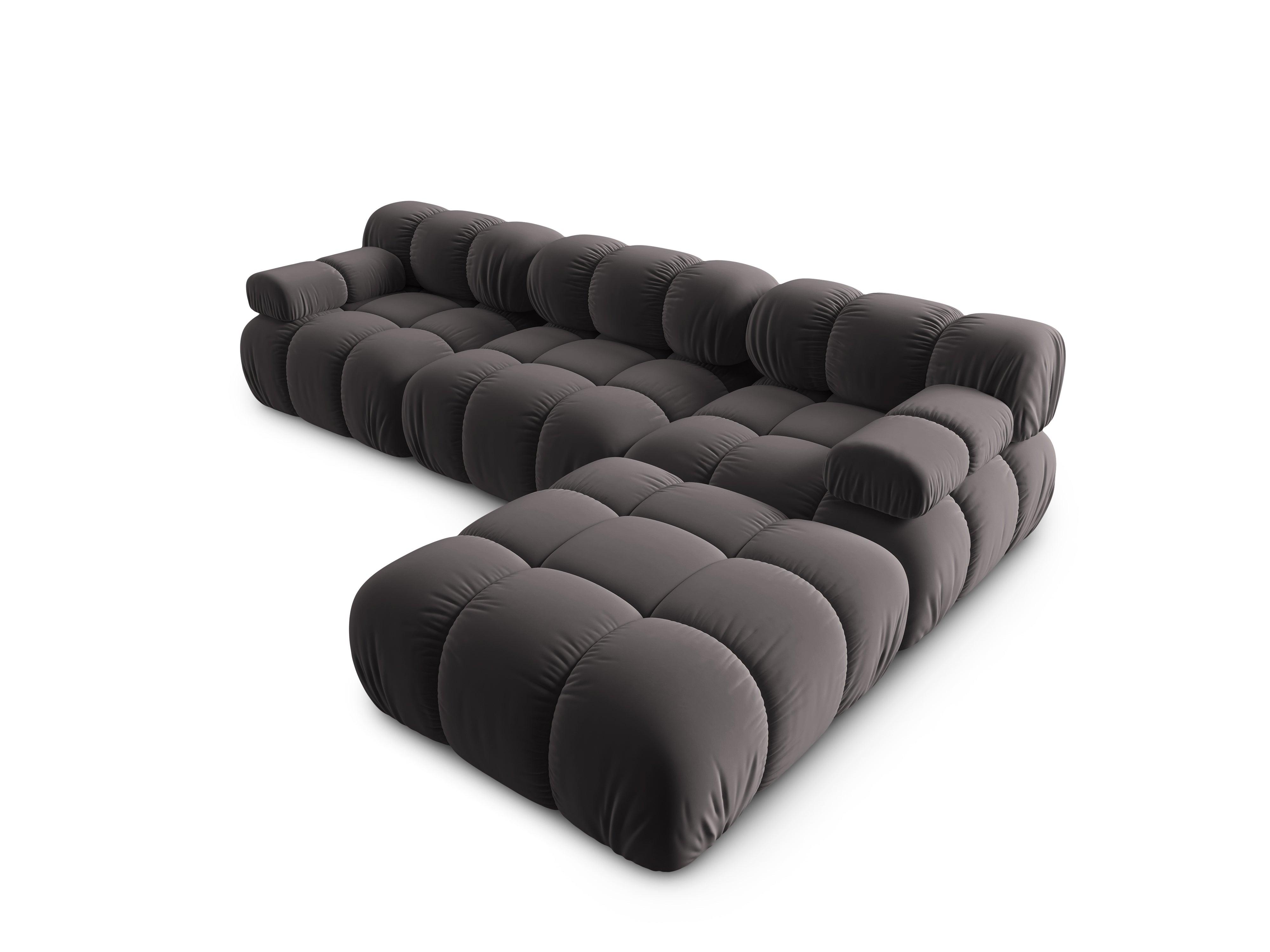 Narożnik modułowy aksamitny 4-osobowy TROPEA ciemnoszary Milo Casa Eye on Design