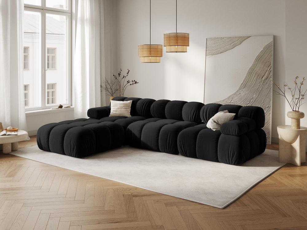 Narożnik modułowy aksamitny 4-osobowy TROPEA czarny Milo Casa Eye on Design