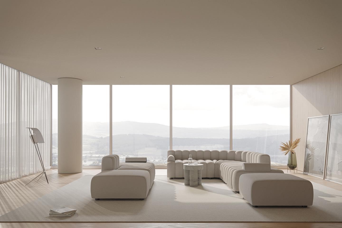 Narożnik modułowy STUDIO boucle kremowy NORR11 Eye on Design