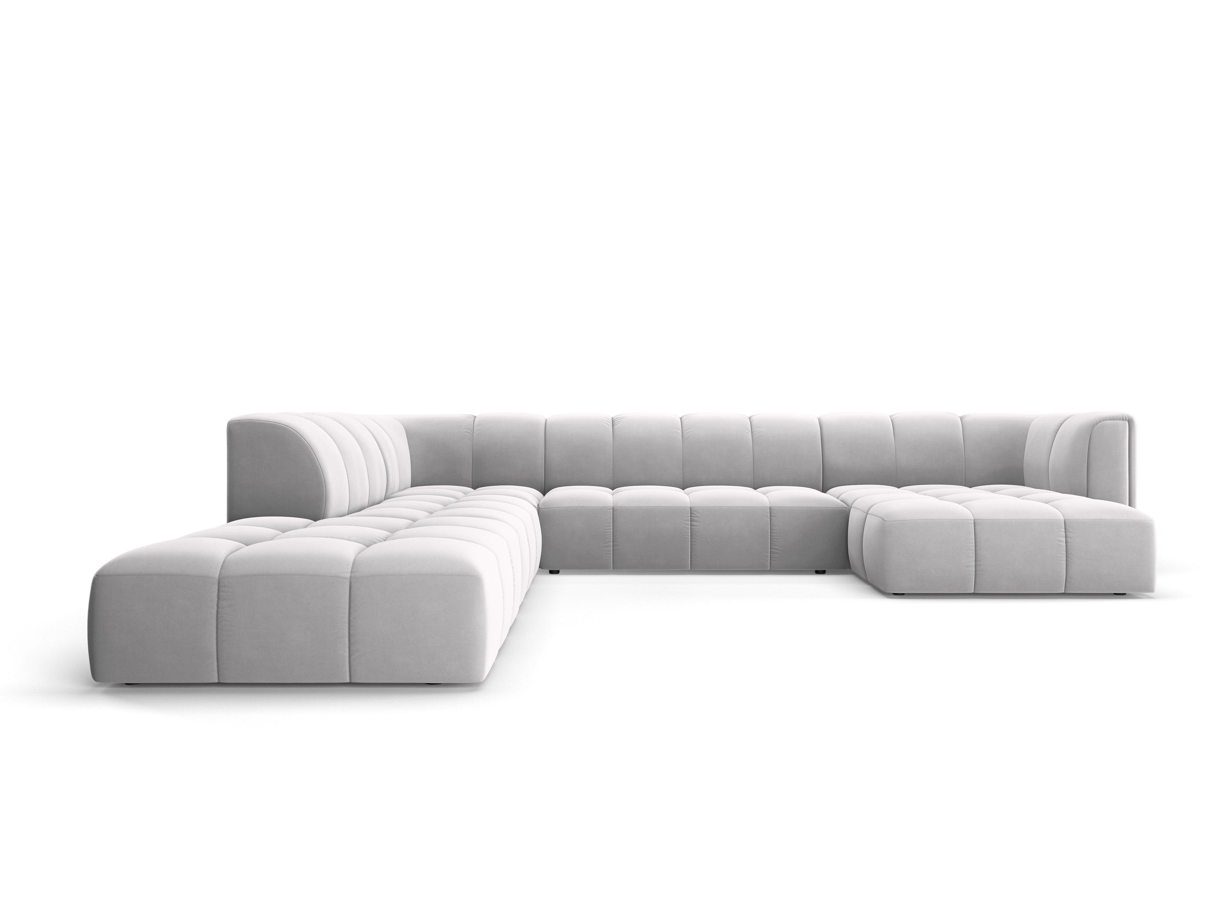 Narożnik panoramiczny aksamitny lewostronny FRANCESCA srebrny Milo Casa Eye on Design