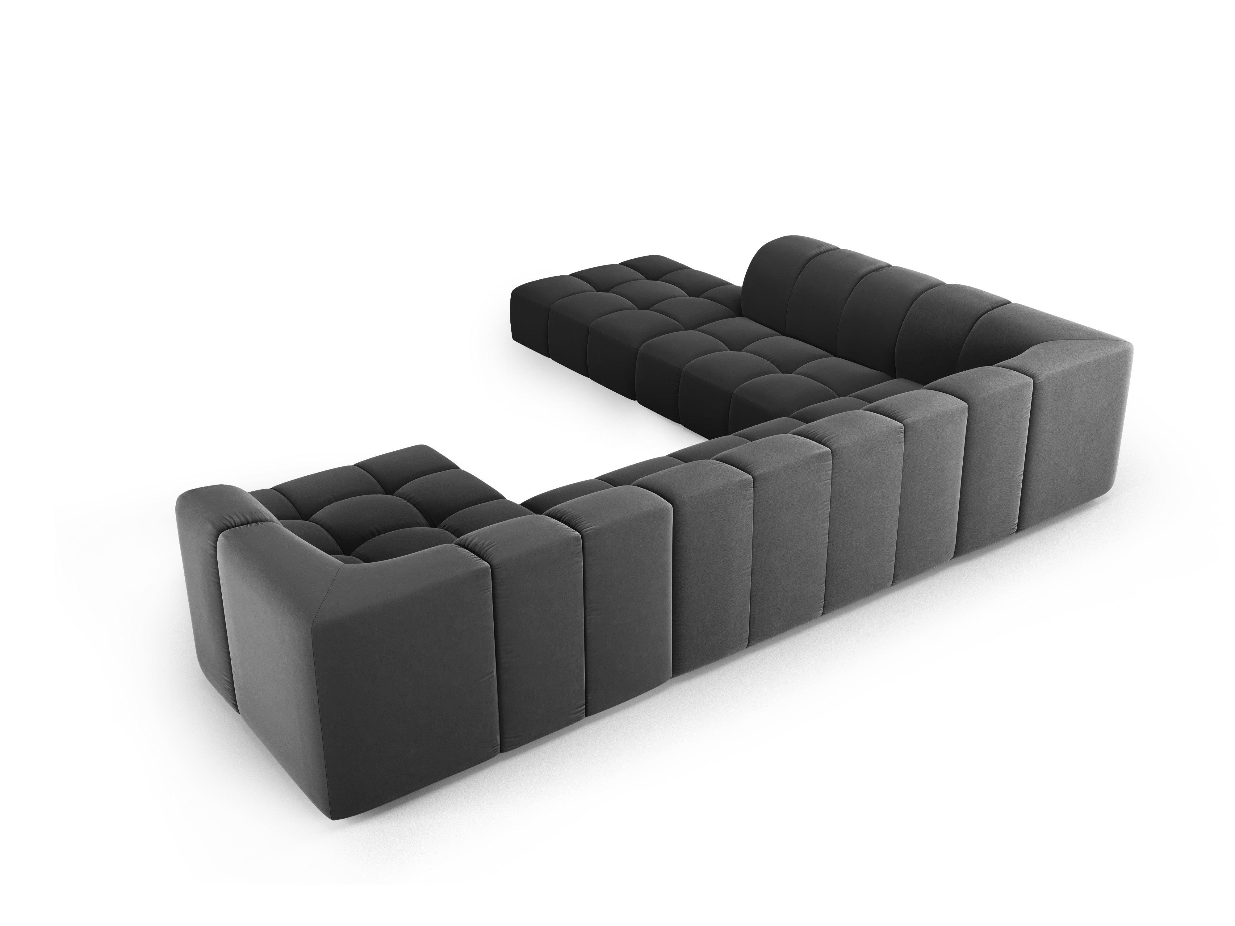 Narożnik panoramiczny aksamitny lewostronny FRANCESCA szary Milo Casa Eye on Design