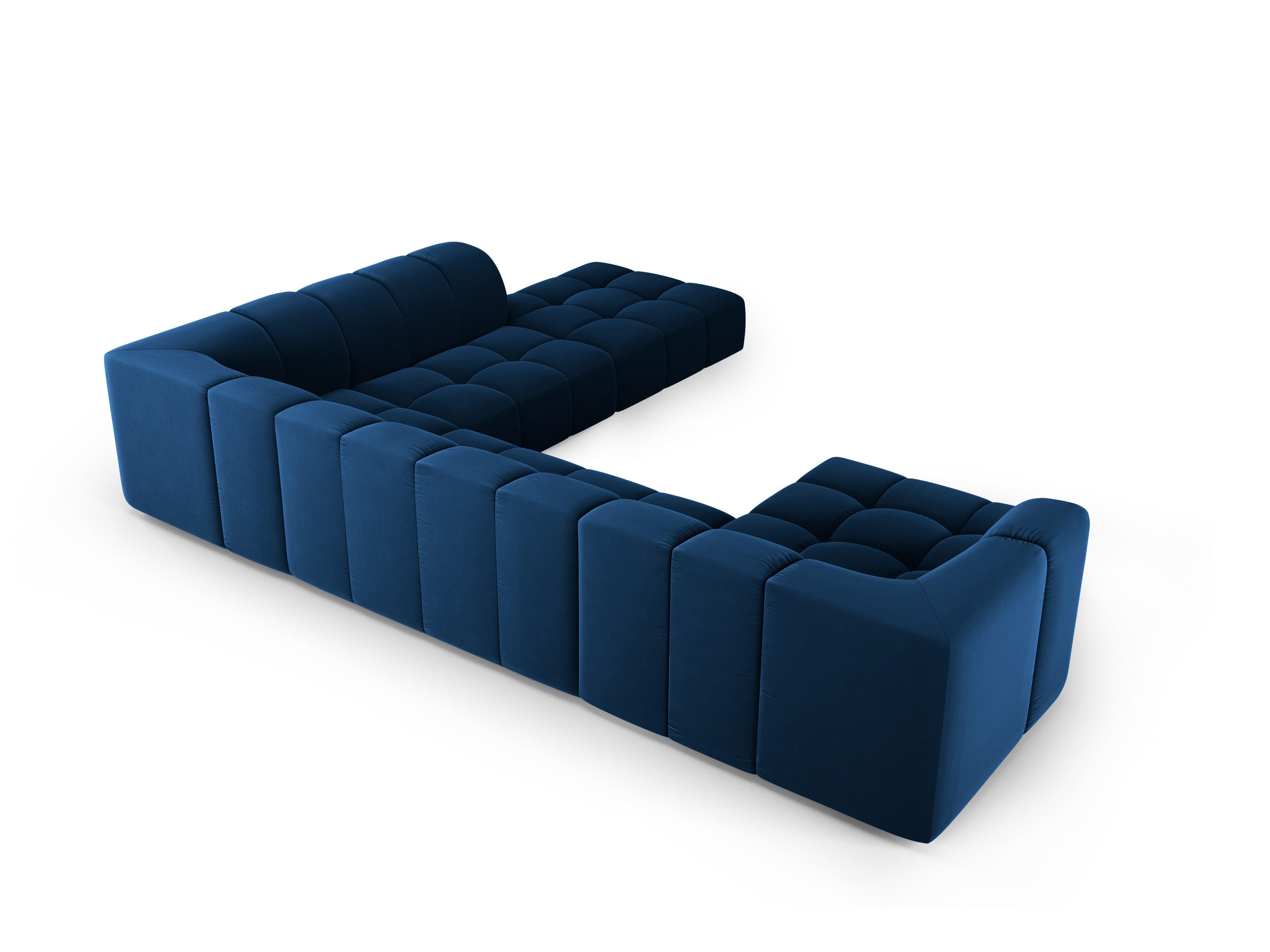 Narożnik panoramiczny aksamitny prawostronny FRANCESCA granat królewski Milo Casa Eye on Design