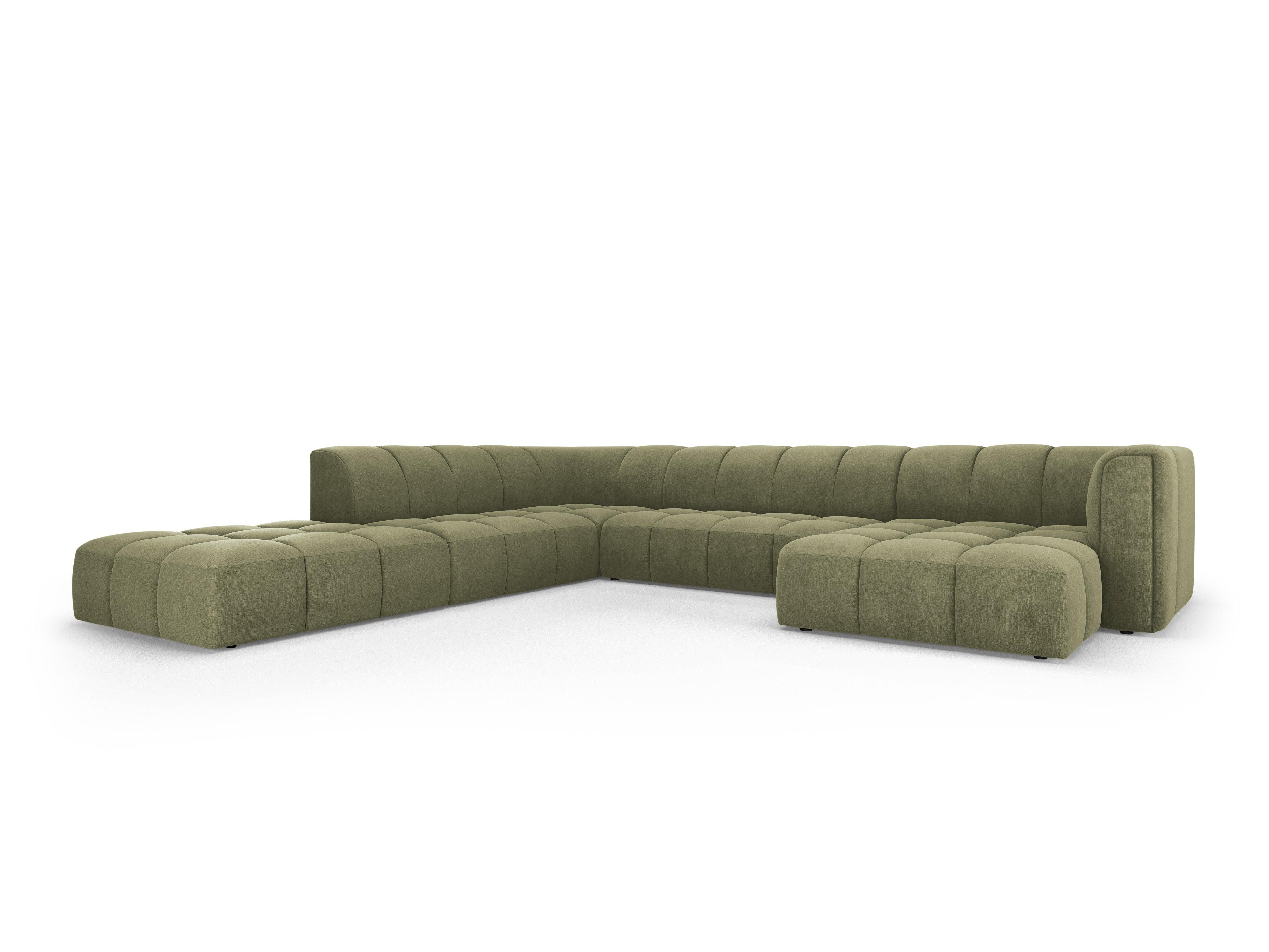 Narożnik panoramiczny lewostronny FRANCESCA jasnozielony szenil Milo Casa Eye on Design