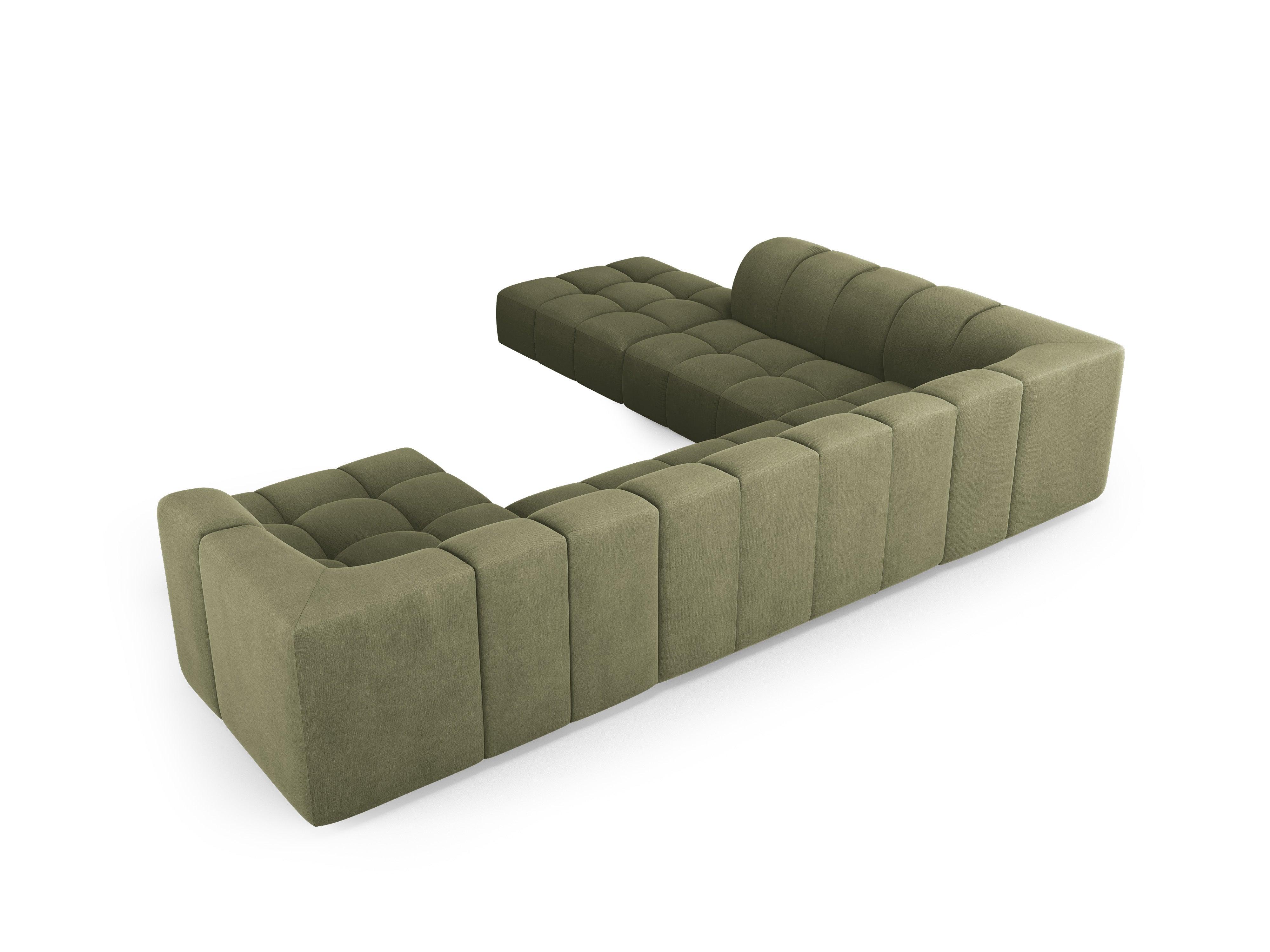 Narożnik panoramiczny lewostronny FRANCESCA jasnozielony szenil Milo Casa Eye on Design