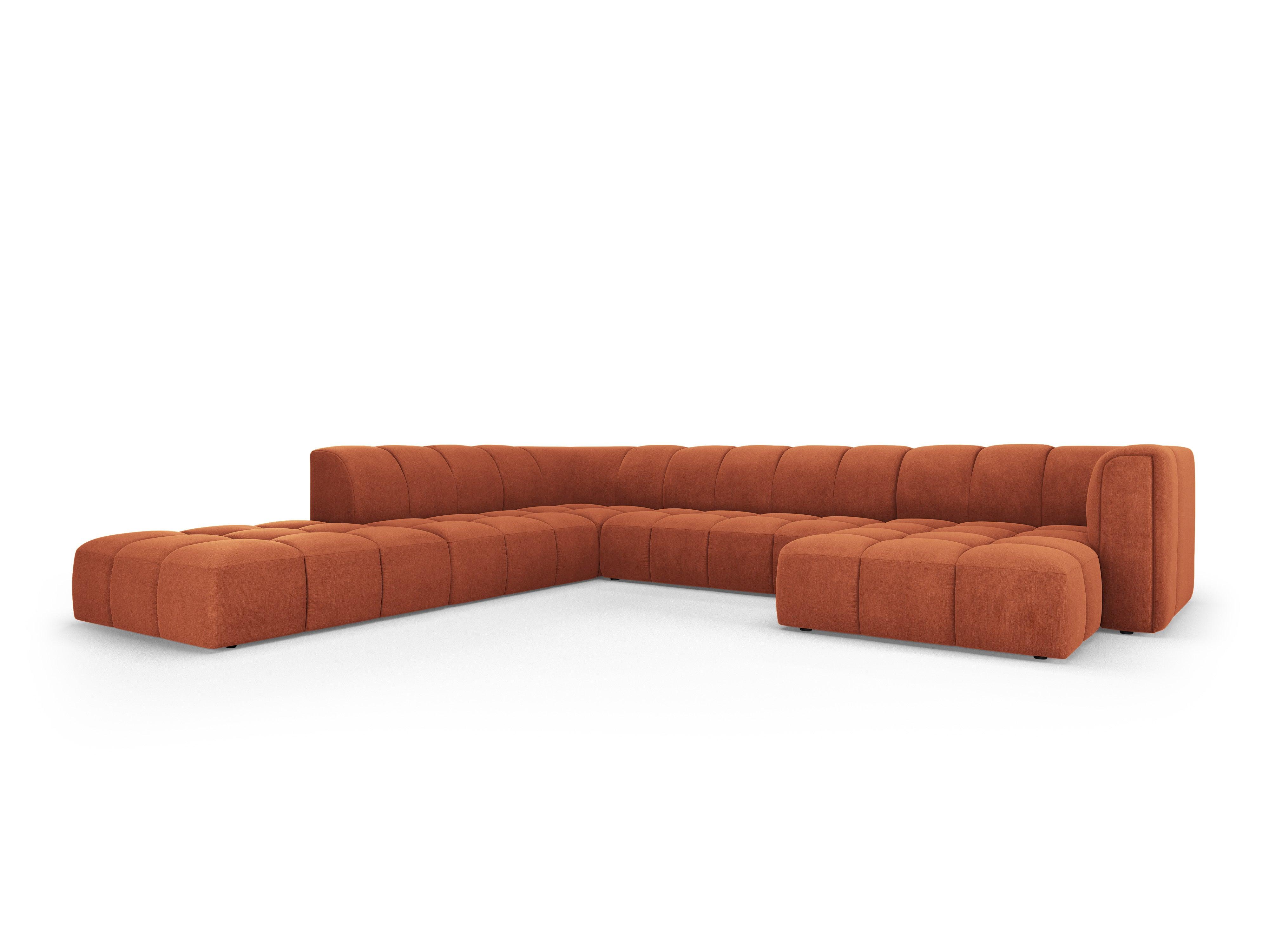 Narożnik panoramiczny lewostronny FRANCESCA terracotta szenil Milo Casa Eye on Design