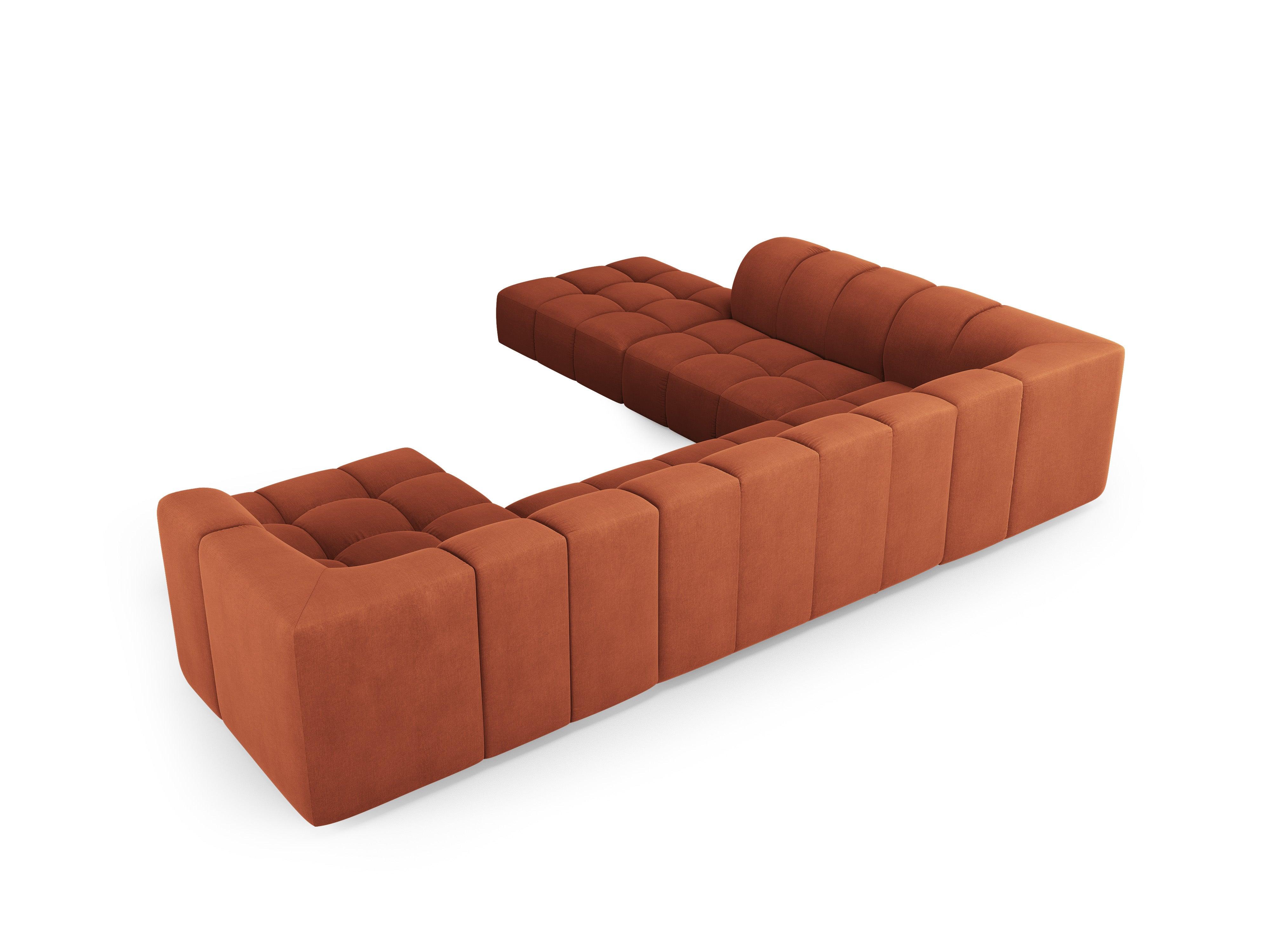 Narożnik panoramiczny lewostronny FRANCESCA terracotta szenil Milo Casa Eye on Design