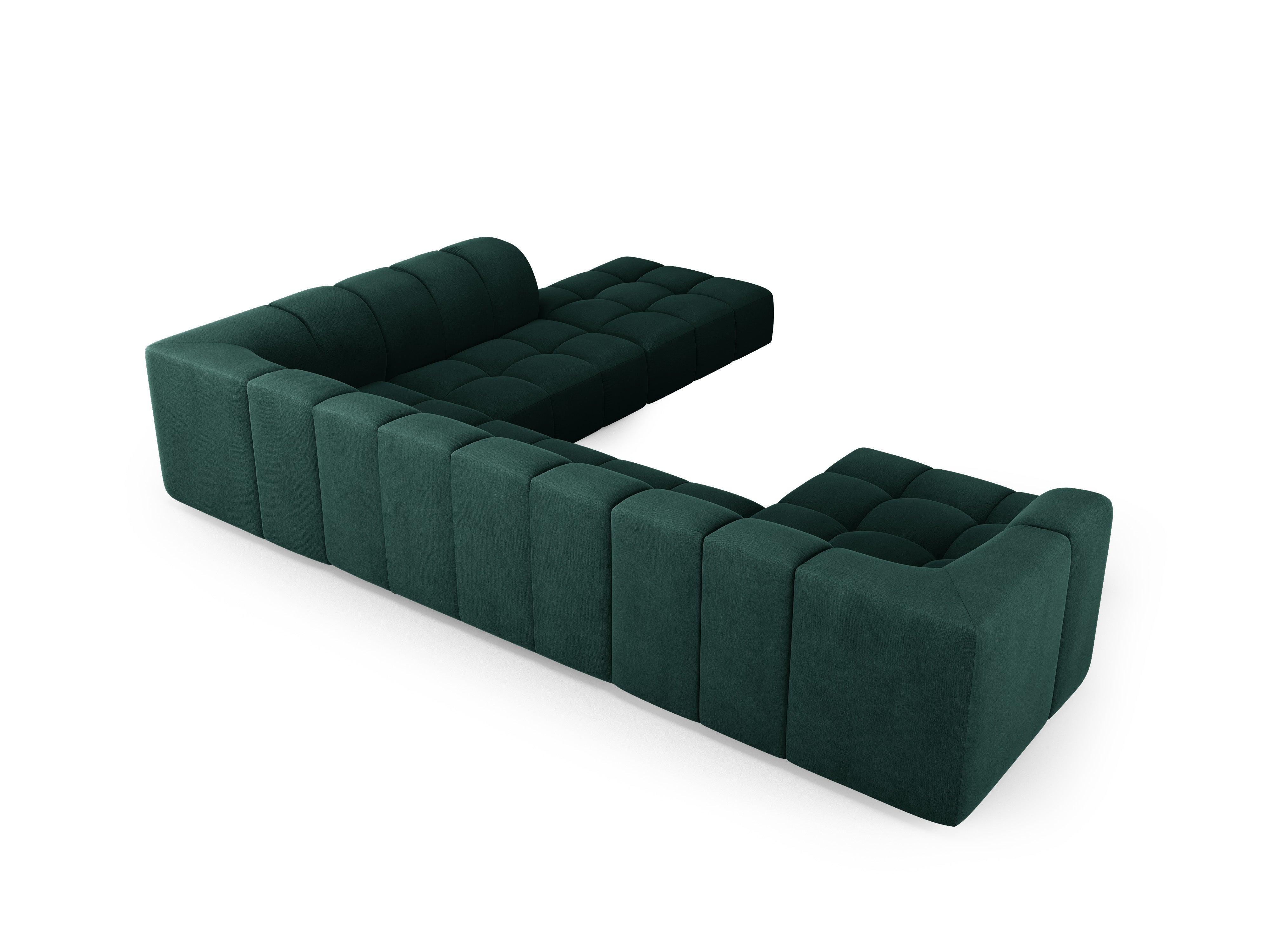 Narożnik panoramiczny prawostronny FRANCESCA butelkowa zieleń szenil Milo Casa Eye on Design