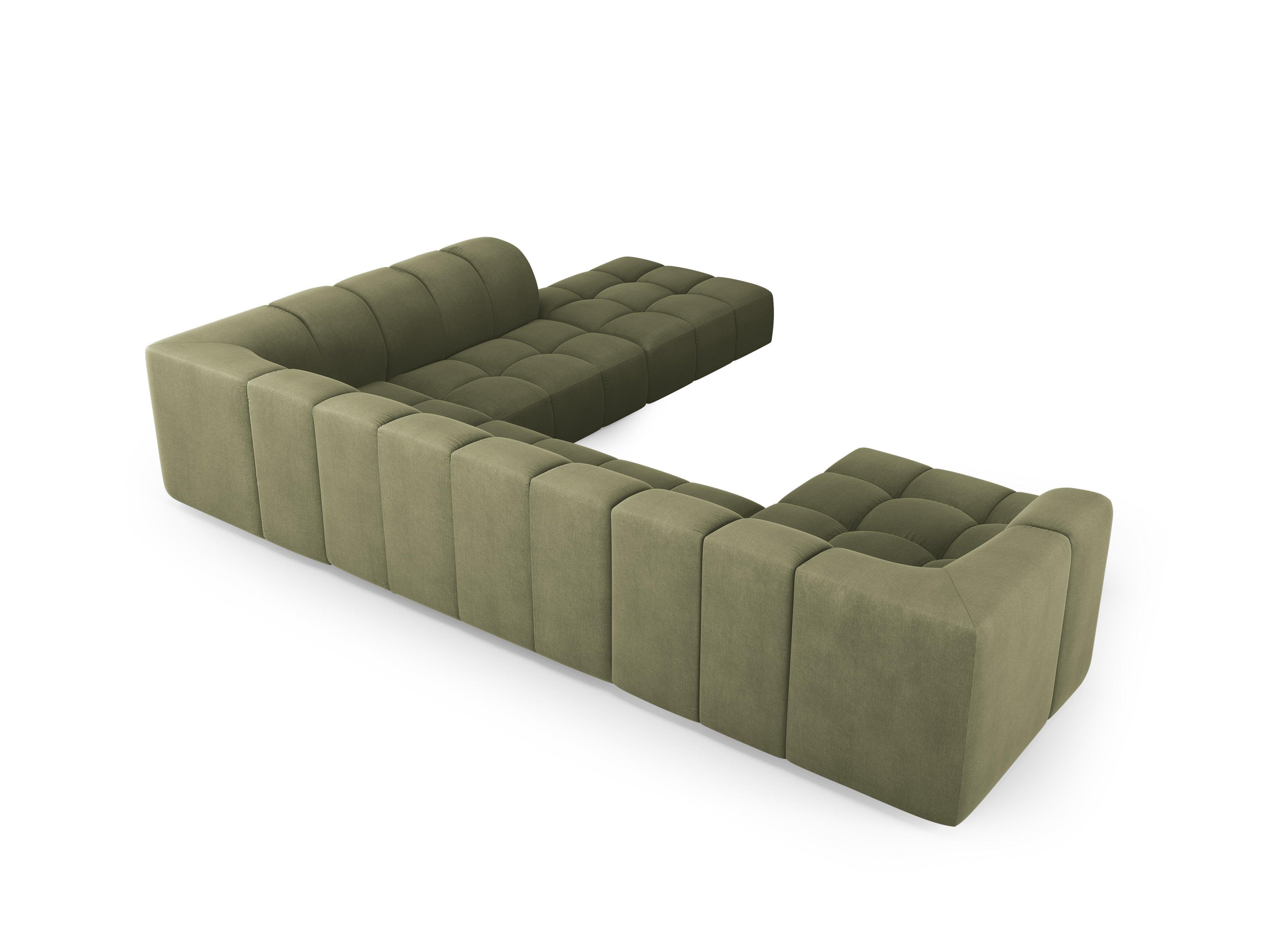 Narożnik panoramiczny prawostronny FRANCESCA jasnozielony szenil Milo Casa Eye on Design