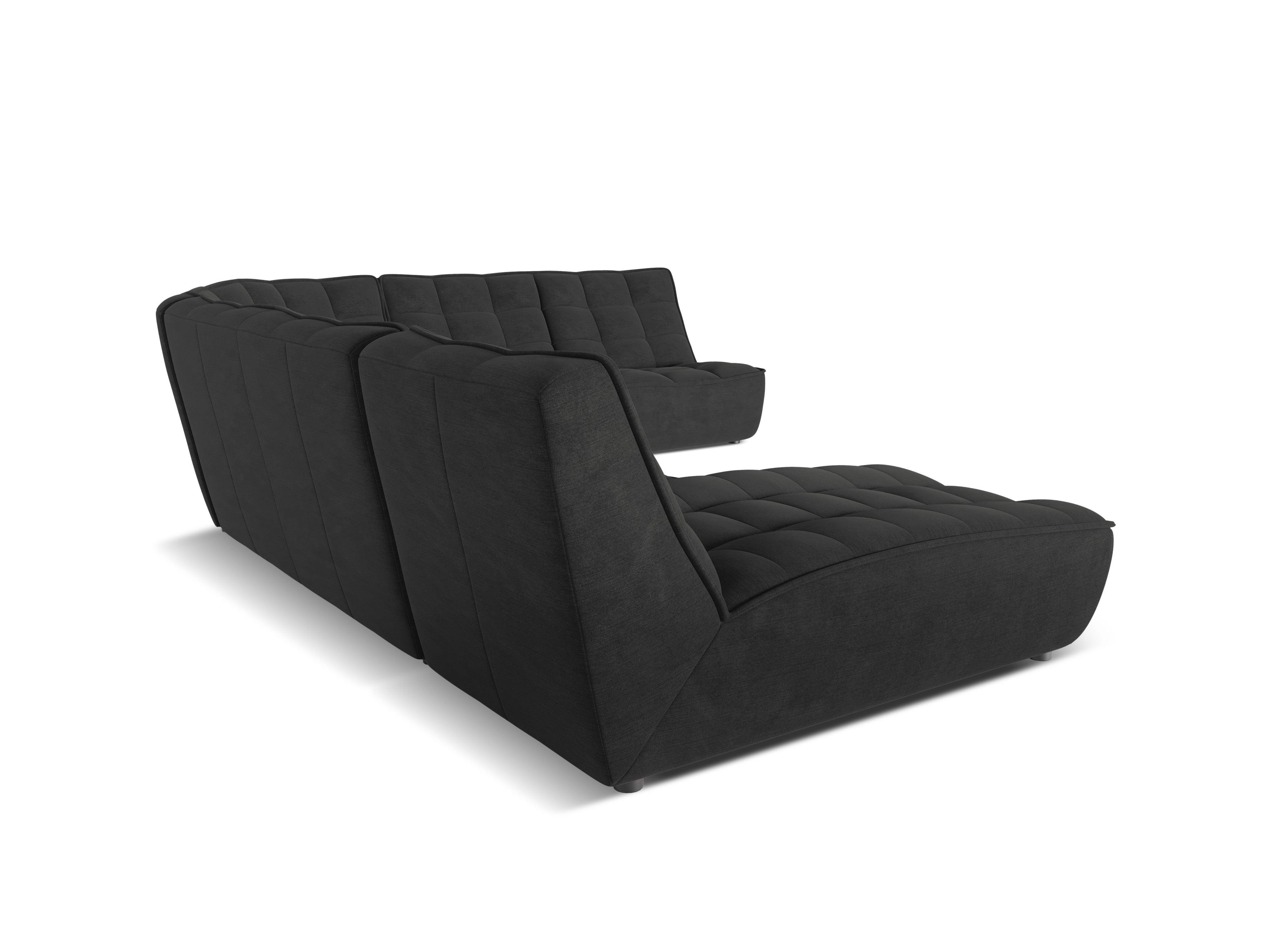 Narożnik panoramiczny prawostronny MONI czarny melanż Maison Heritage Eye on Design