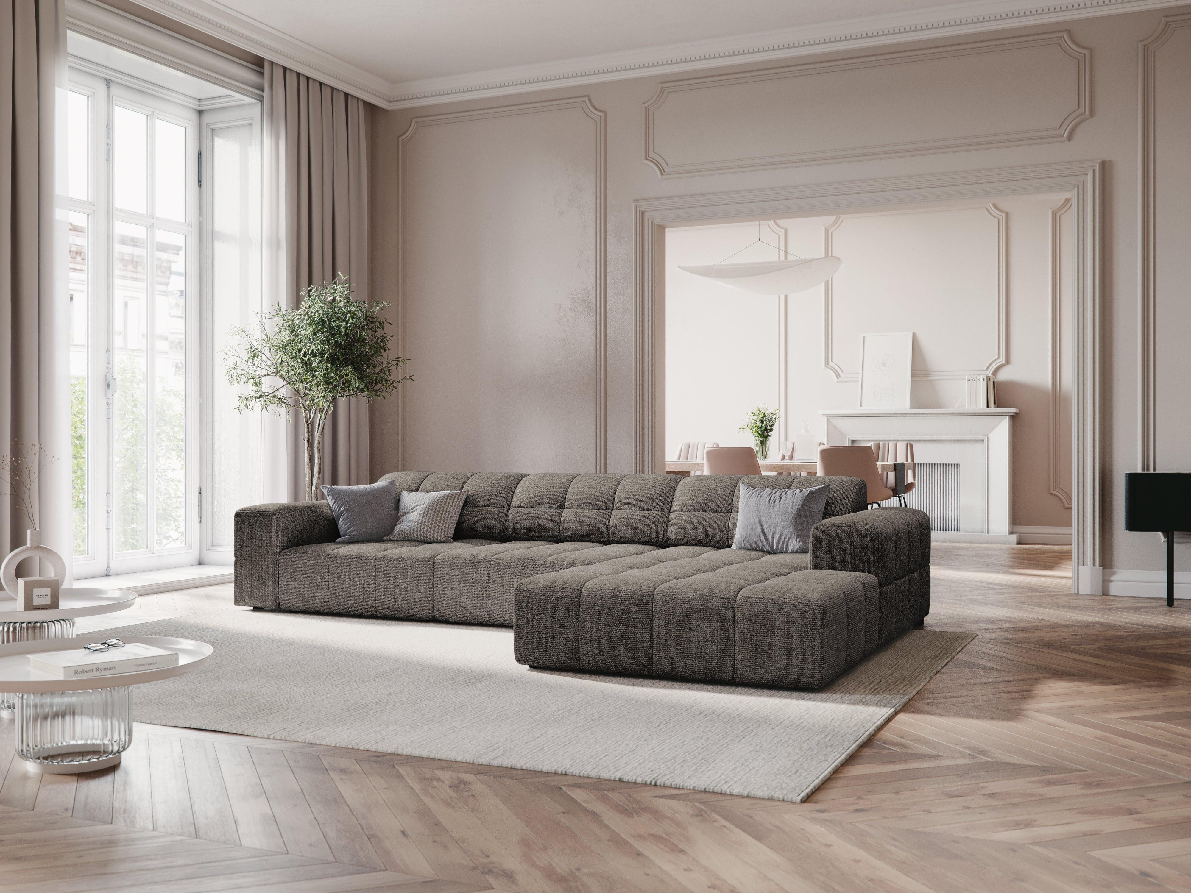 Narożnik prawostronny 4-osobowy CHICAGO szary szenil Cosmopolitan Design Eye on Design