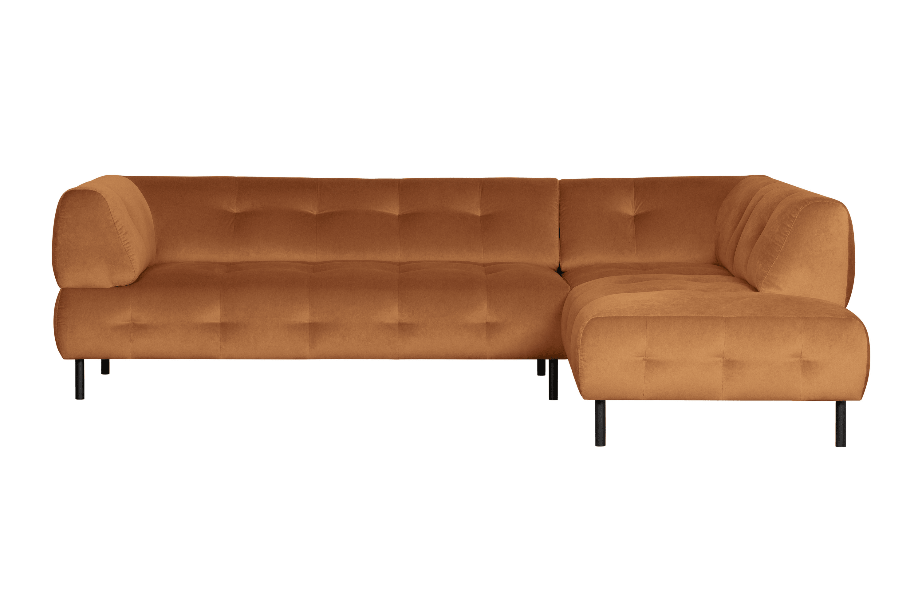 Narożnik prawostronny aksamitny LLOYD cynamonowy Woood Exclusive Eye on Design