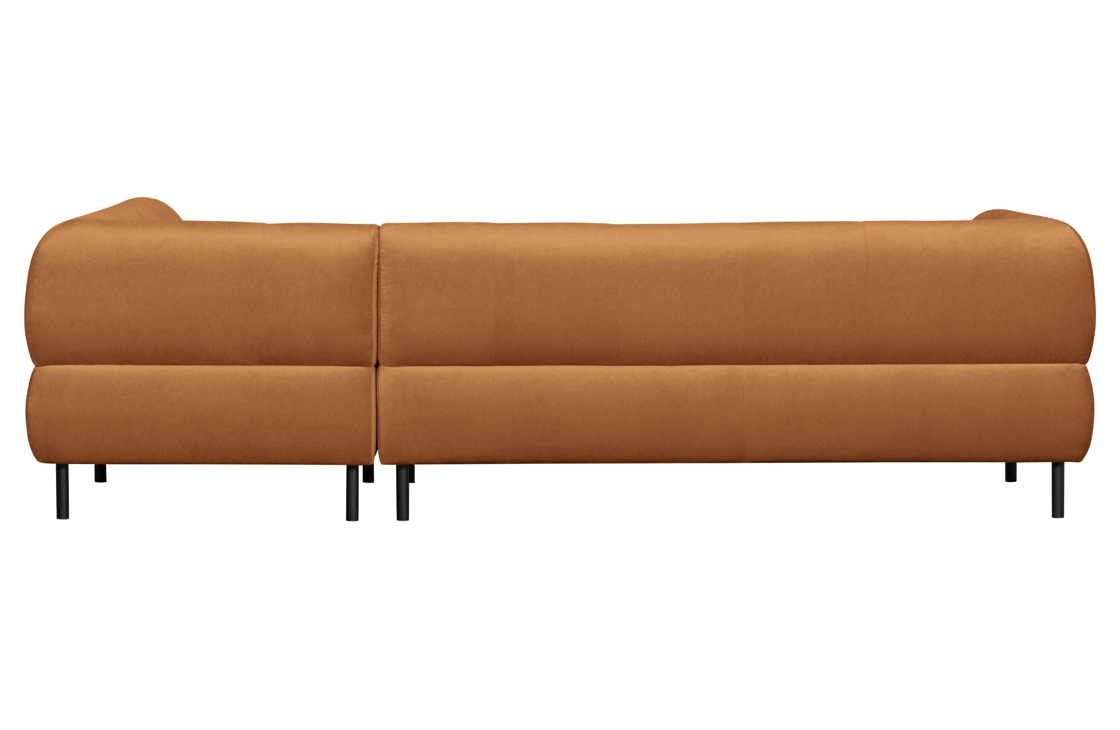 Narożnik prawostronny aksamitny LLOYD cynamonowy Woood Exclusive Eye on Design