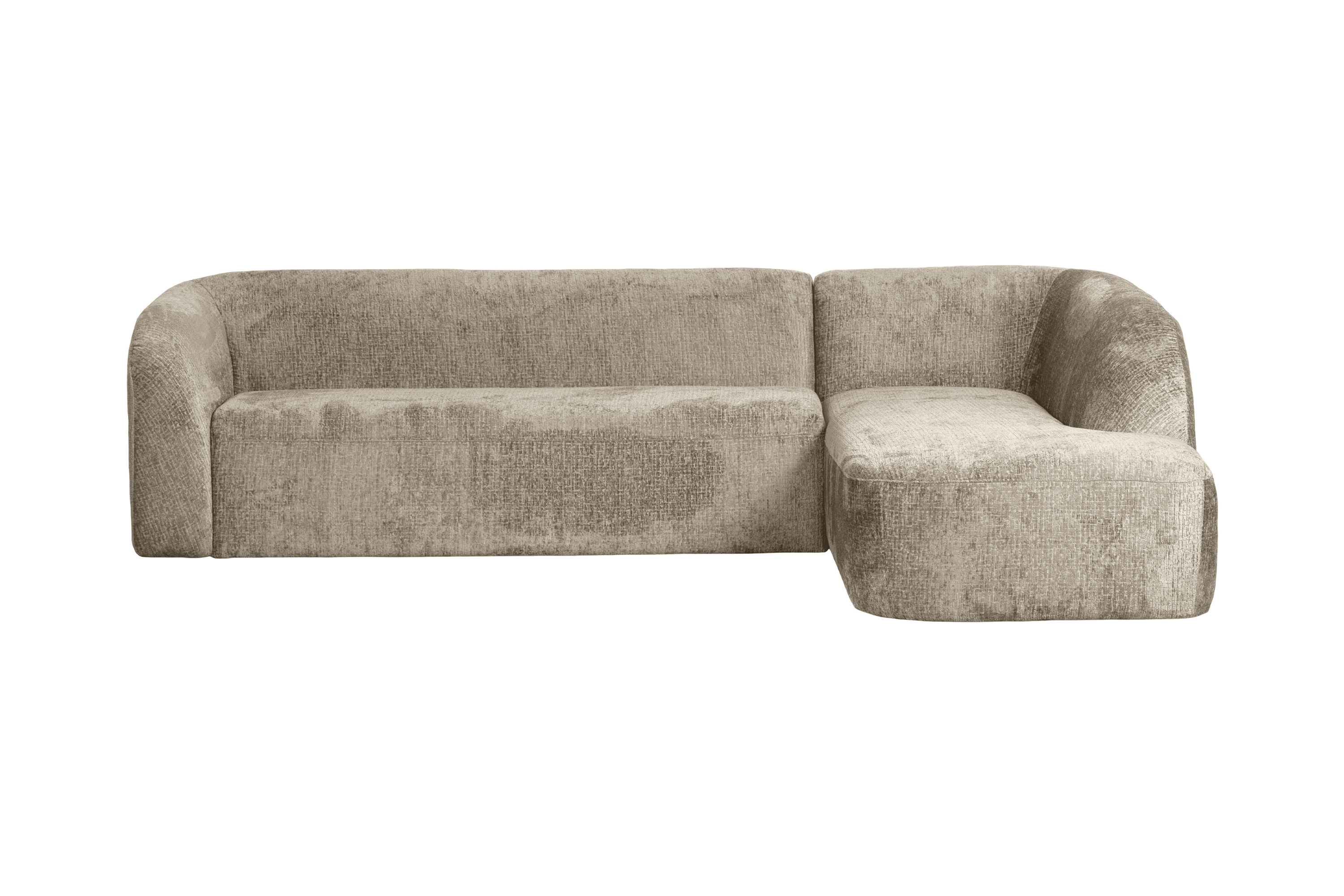 Narożnik prawostronny aksamitny SLOPING beżowy Be Pure Eye on Design