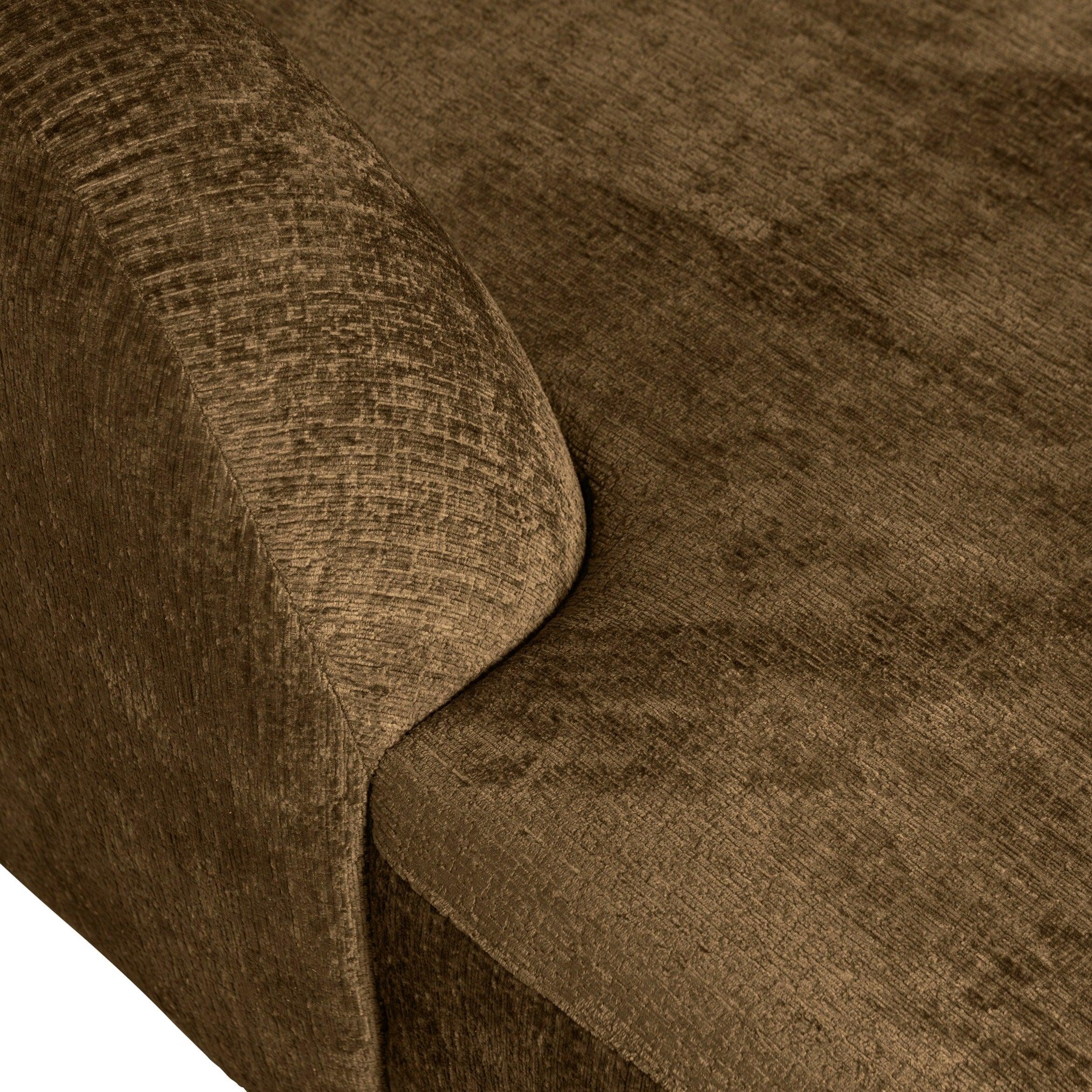 Narożnik prawostronny aksamitny SLOPING brązowy Be Pure Eye on Design