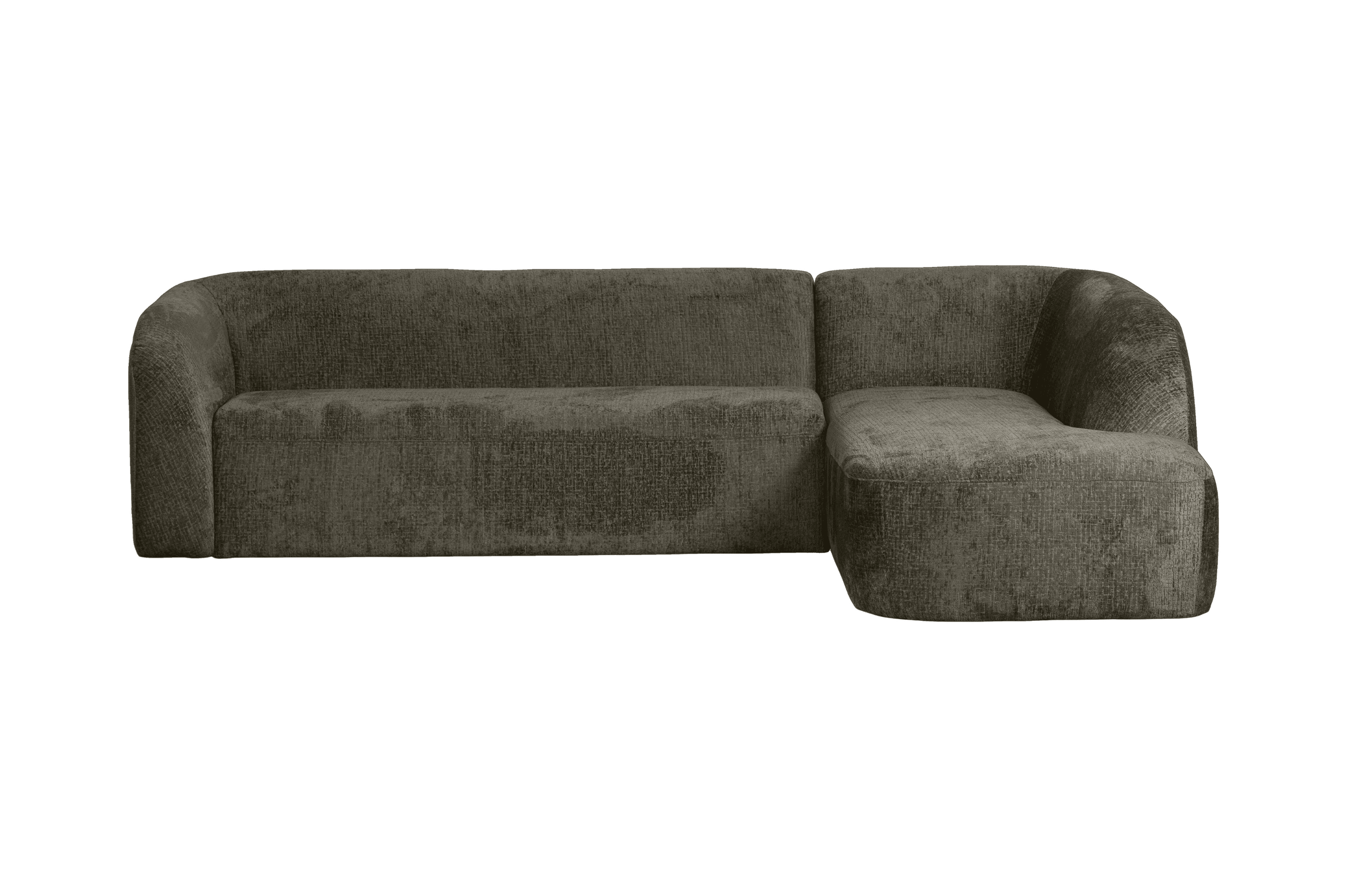 Narożnik prawostronny aksamitny SLOPING szarozielony Be Pure Eye on Design