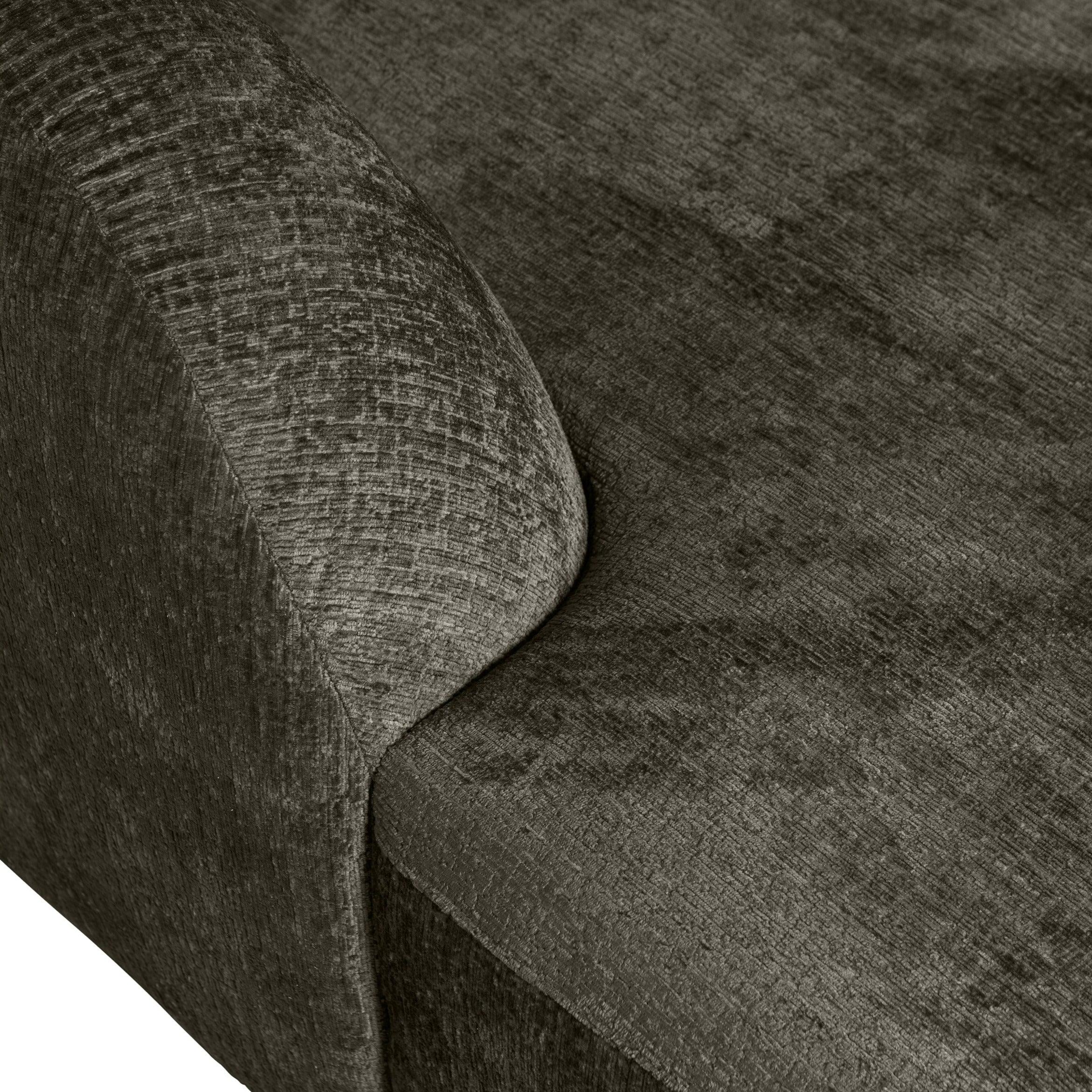 Narożnik prawostronny aksamitny SLOPING szarozielony Be Pure Eye on Design