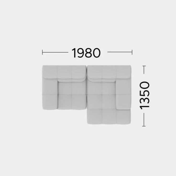 Narożnik prawostronny CHLOE Rosanero 198x135 cm Grupa 0 Eye on Design