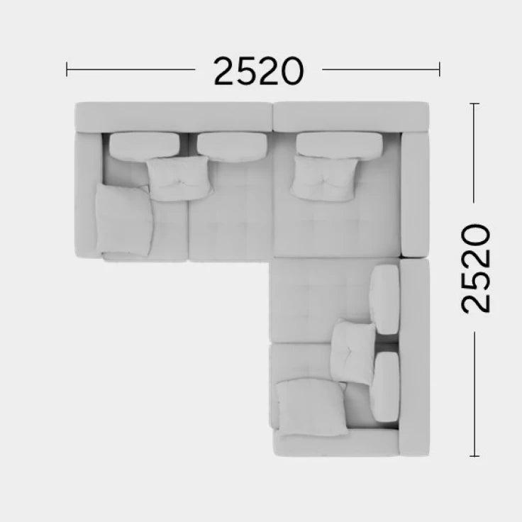 Narożnik prawostronny FLABBY Rosanero 252x252 cm Grupa 0 Eye on Design