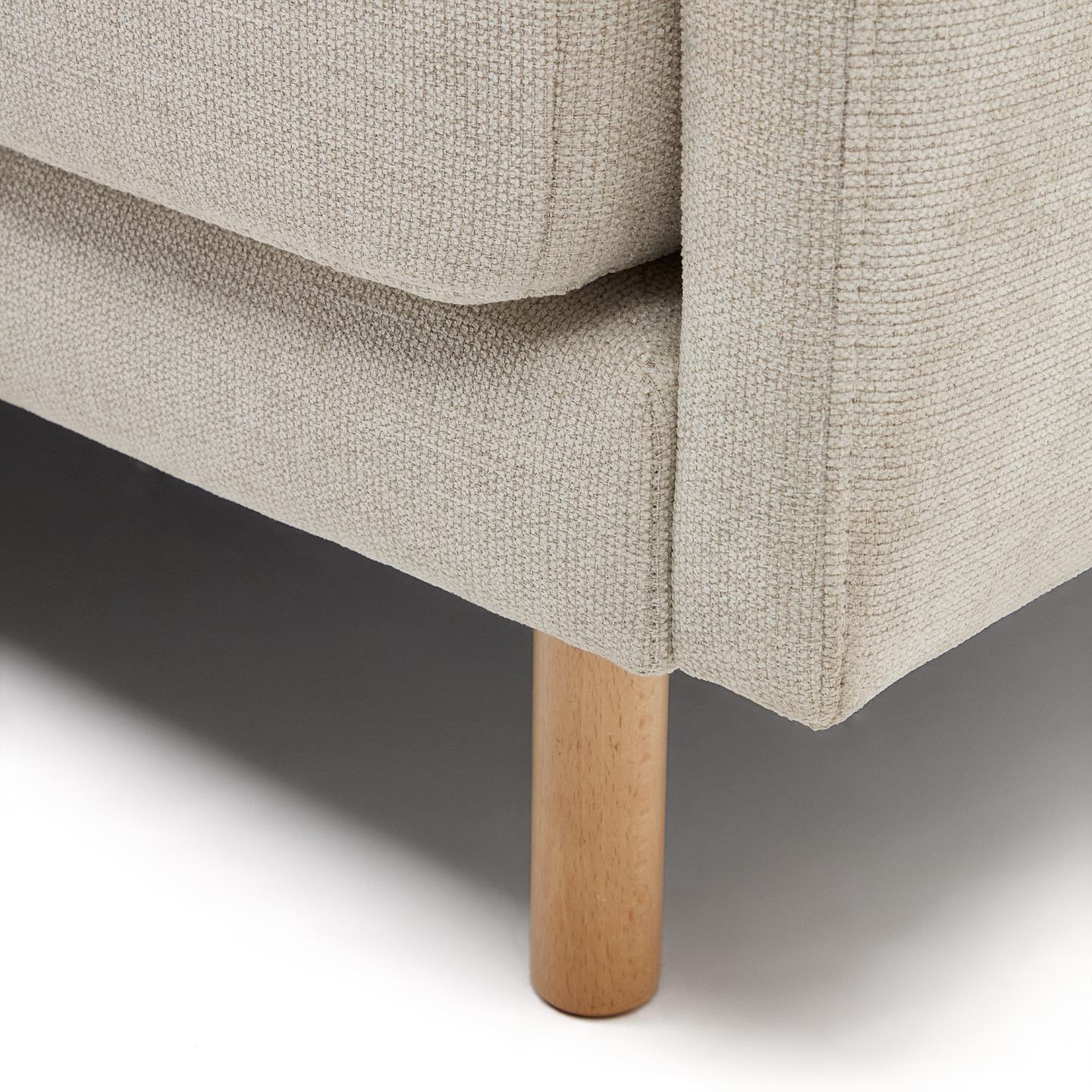 Narożnik prawostronny GILMA perłowy z drewnianą podstawą La Forma Eye on Design