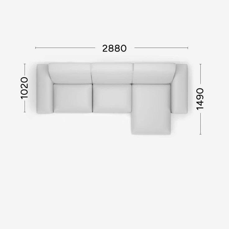 Narożnik prawostronny MOOD Rosanero 288x102x149 cm Grupa 0 Eye on Design