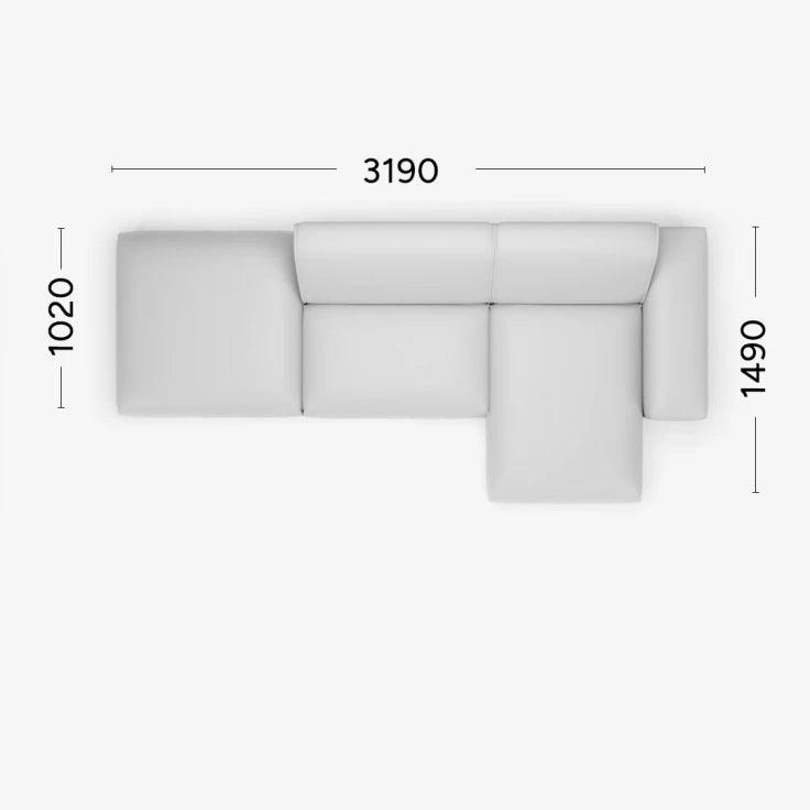 Narożnik prawostronny MOOD Rosanero 319x102x149 cm Grupa 0 Eye on Design