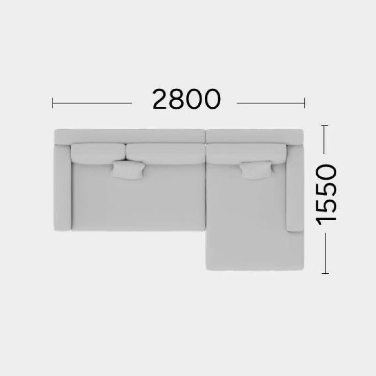 Narożnik prawostronny MYSTIC Rosanero 280x155 cm Grupa 0 Eye on Design